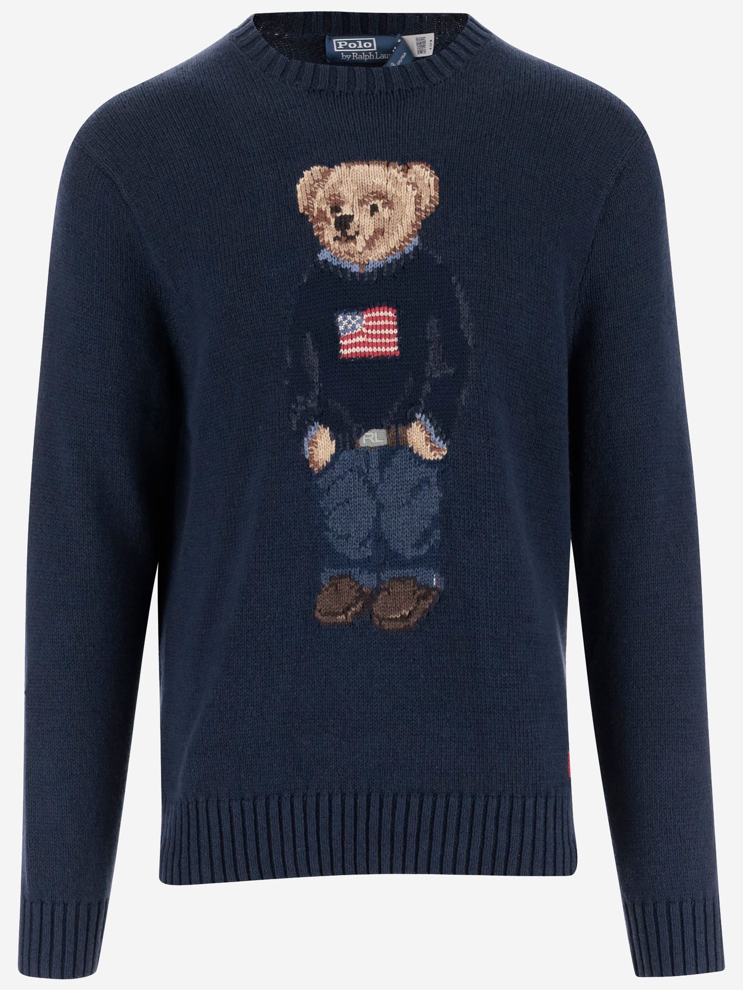 Shop Polo Ralph Lauren Cotton Blend Polo Bear Sweater In Blue