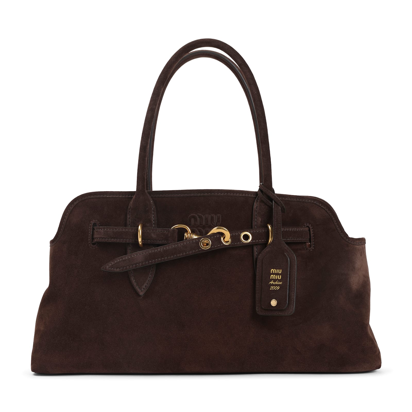Miu Miu Dark Brown Aventure Shoulder Bag In Brown