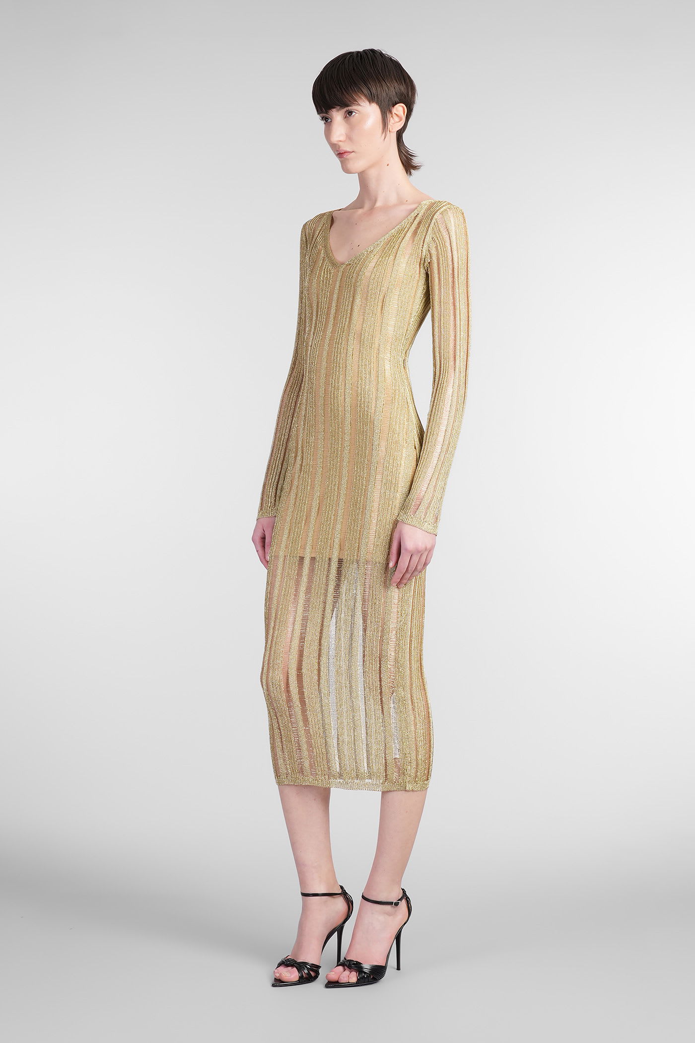 Cult Gaia Espen In Gold Viscose In Neutral
