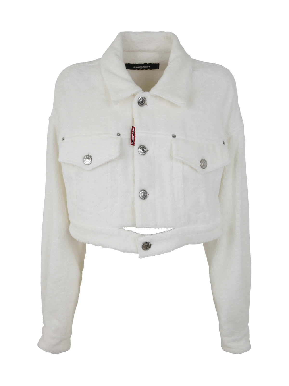 Dsquared2 Cropped Towel Jacket In White