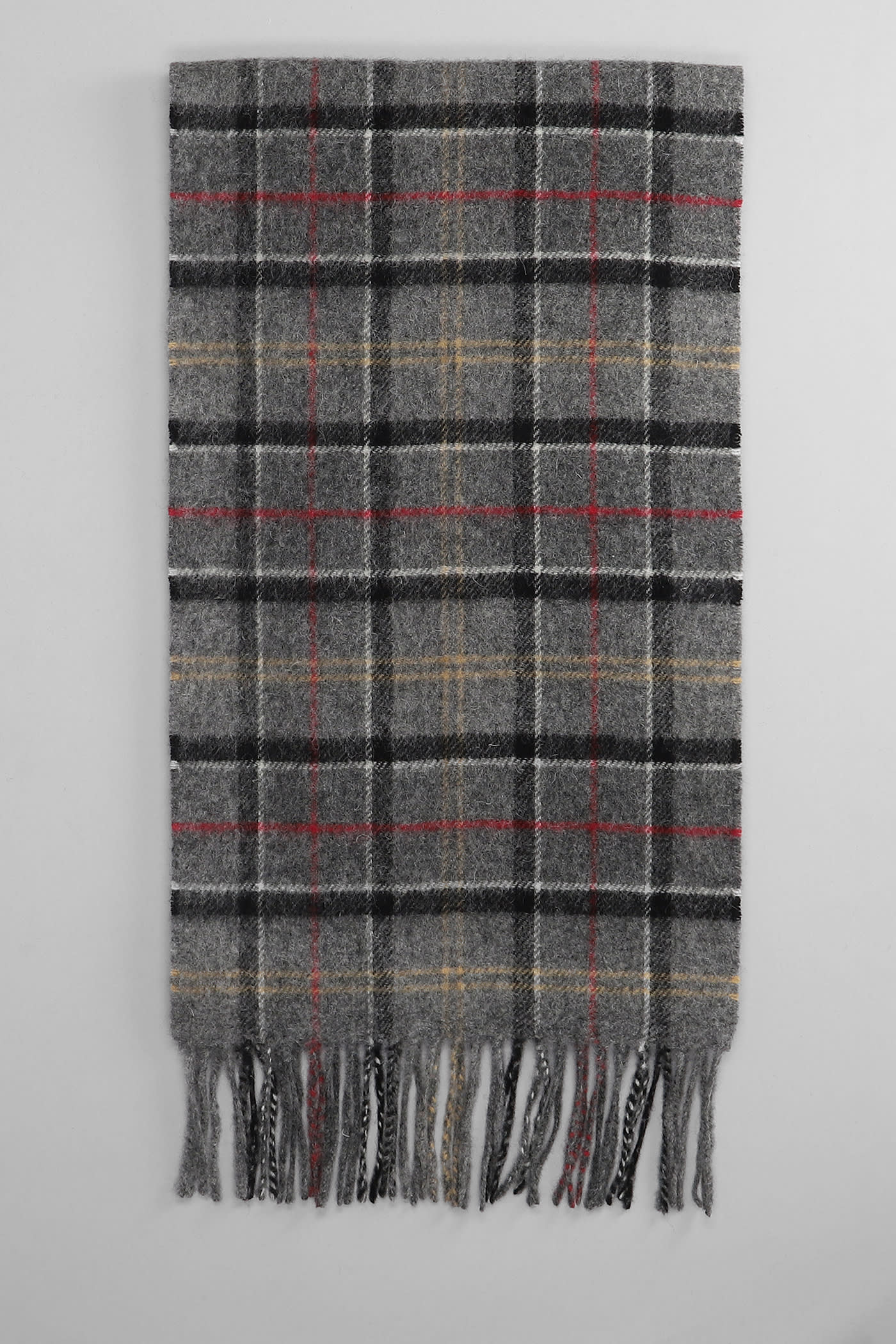Barbour Tartan Lambswoo Scarve In Tartan Wool In Gray