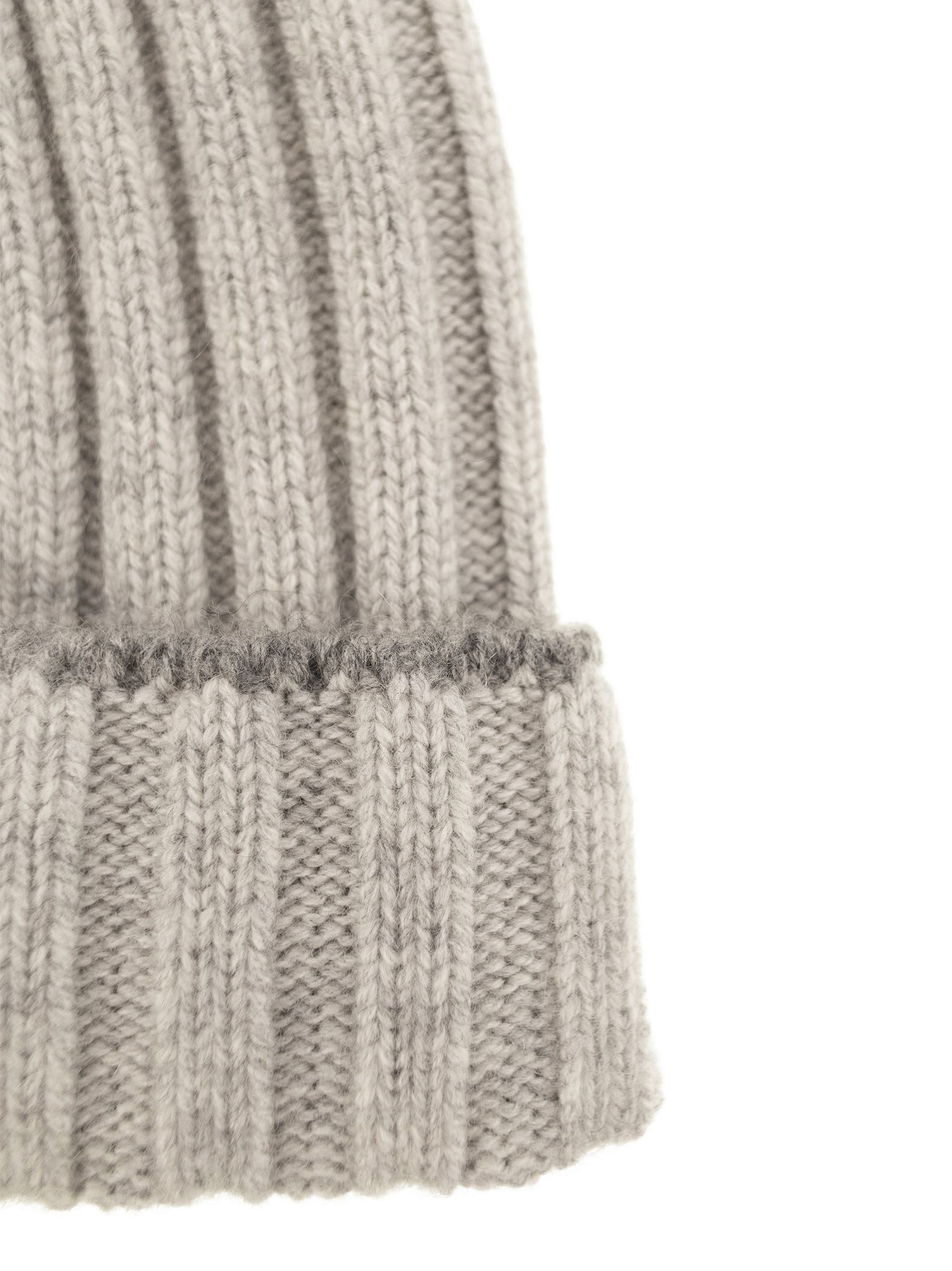 Shop Brunello Cucinelli English Rib Cashmere Knit Beanie In Light Grey