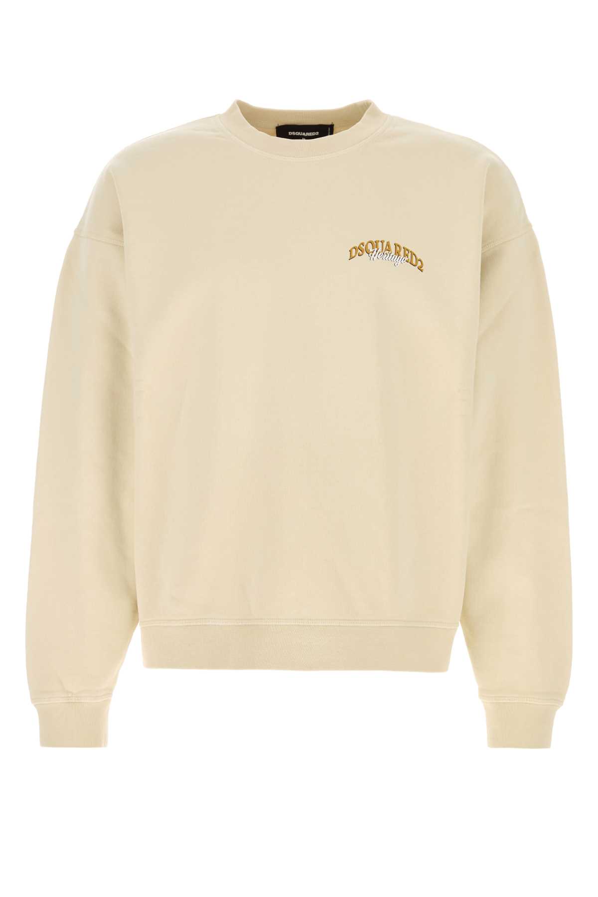 Dsquared2 Beige Cotton Sweatshirt In Sand