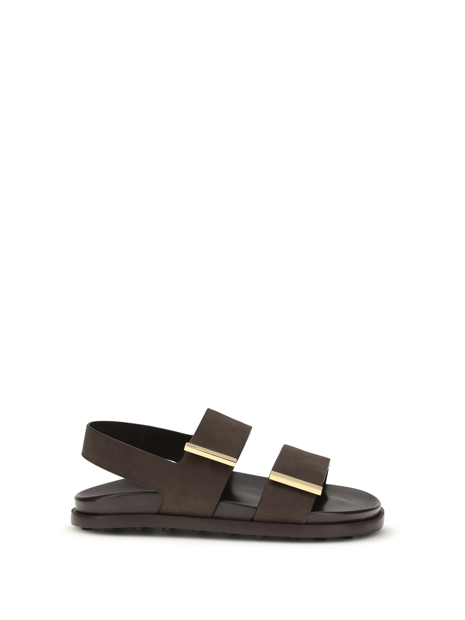 Tod's Leather Slingback Sandals Open Toe Design In Brown