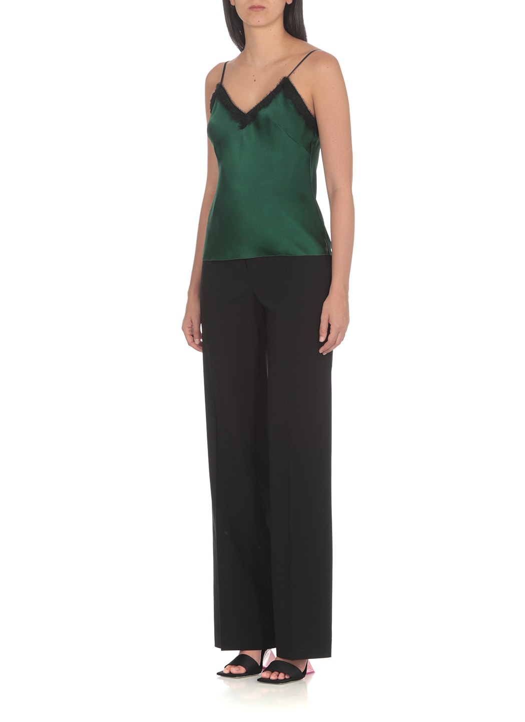 Alberta Ferretti Wool Trousers In Black