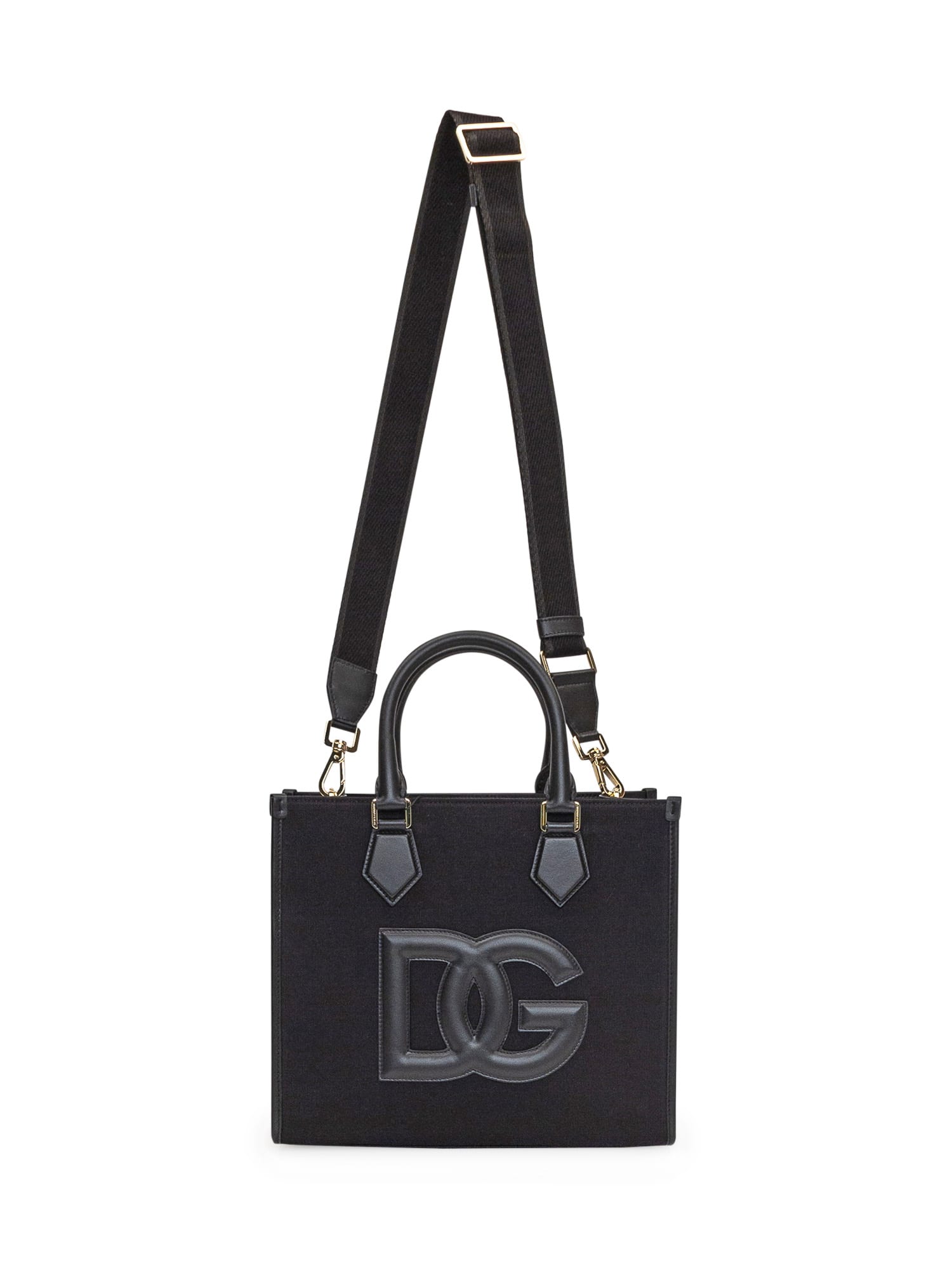 Dolce & Gabbana Shopping Canvas Bag In Nero