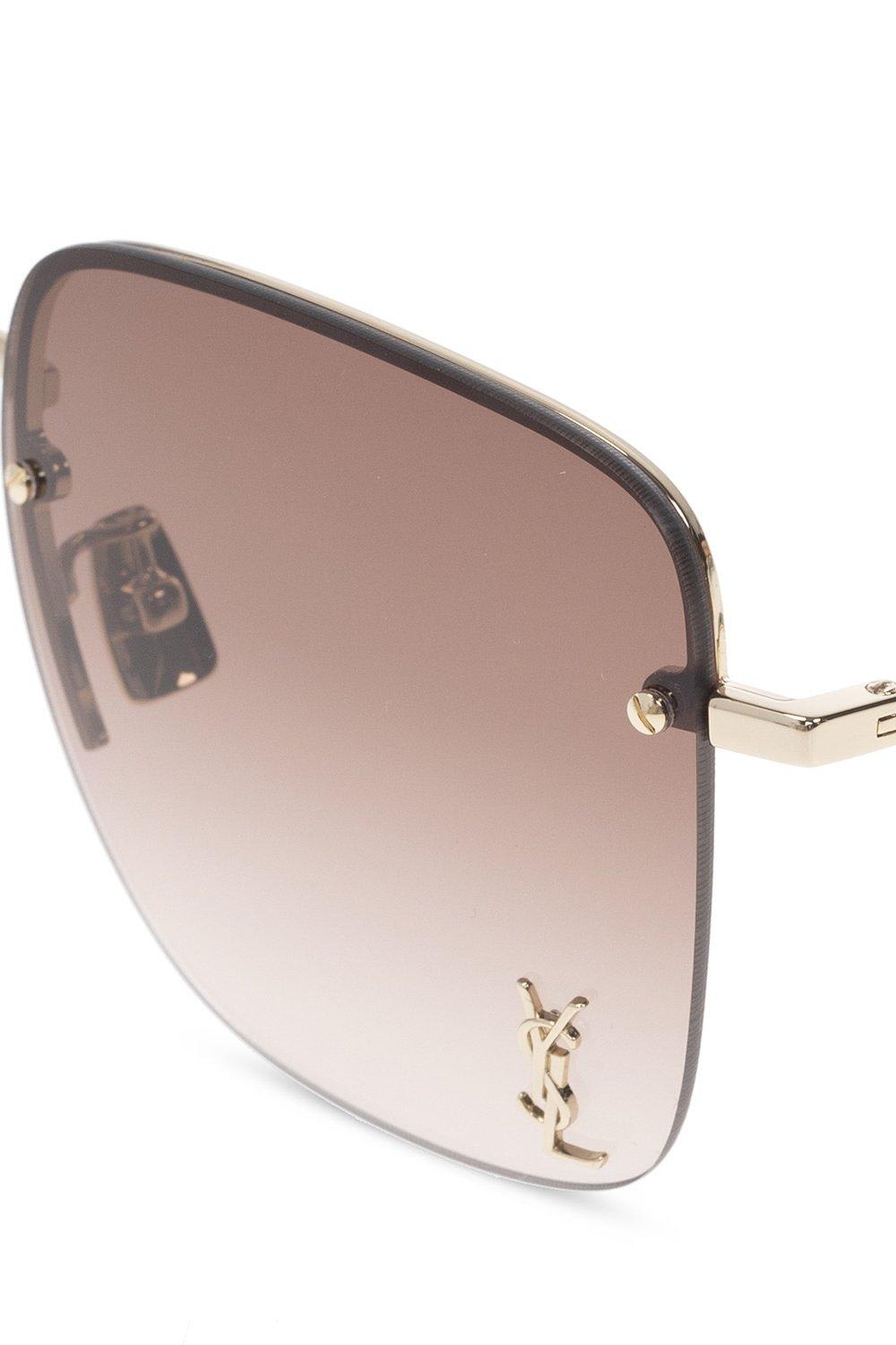 Saint Laurent Silver Metal Sl 312 Sunglasses In Multi
