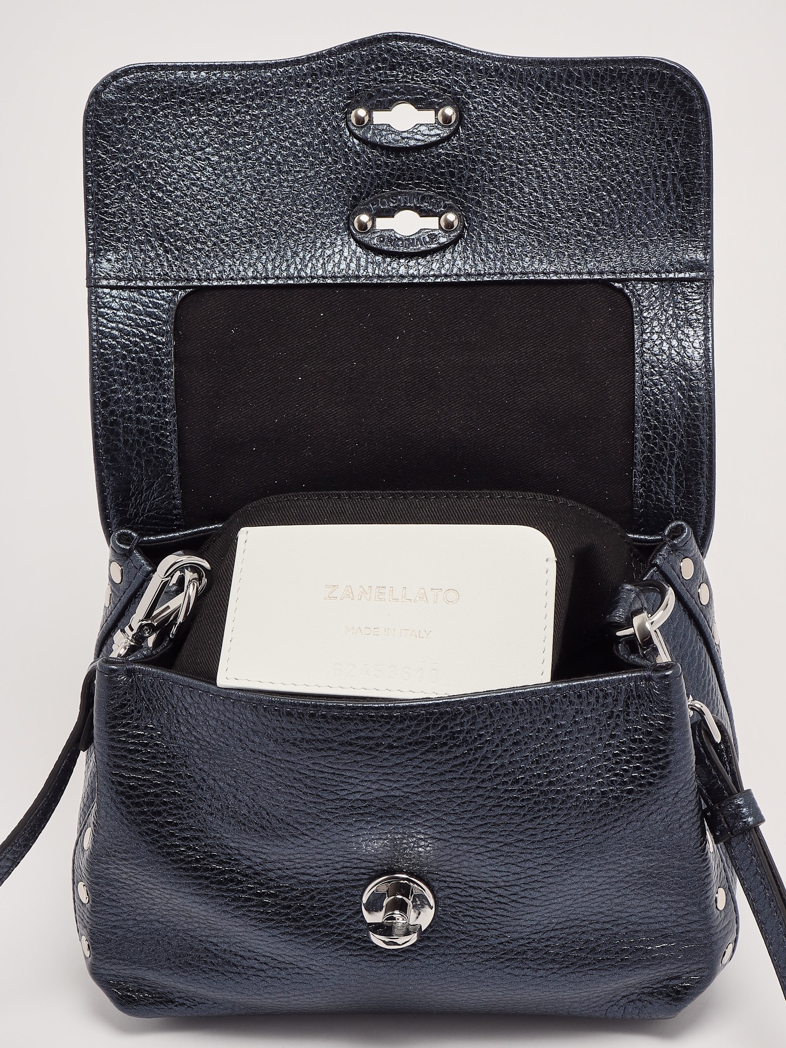Zanellato Postina Daily Metal Baby Clutch In Navy Metal