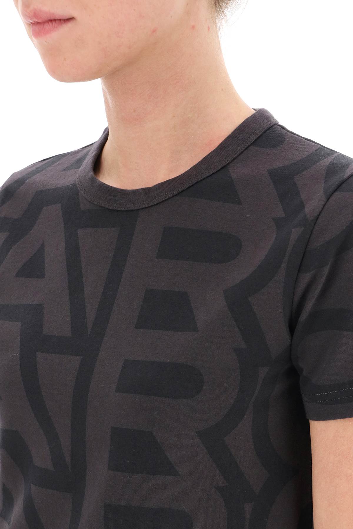 Marc Jacobs The Monogram Baby Cotton T-shirt In Black Charcoal (brown)