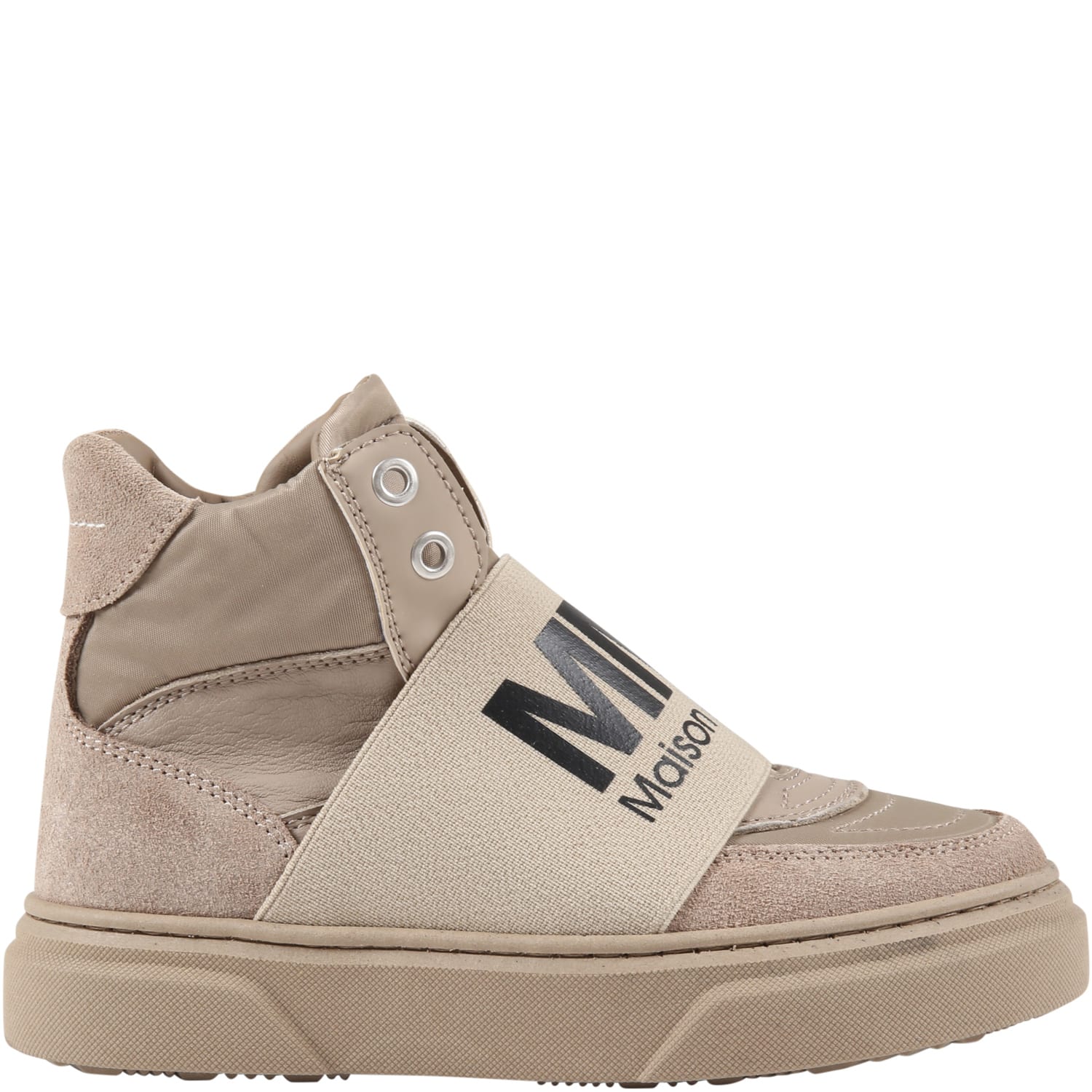 MM6 Maison Margiela Beige Boots For Kids With Logo