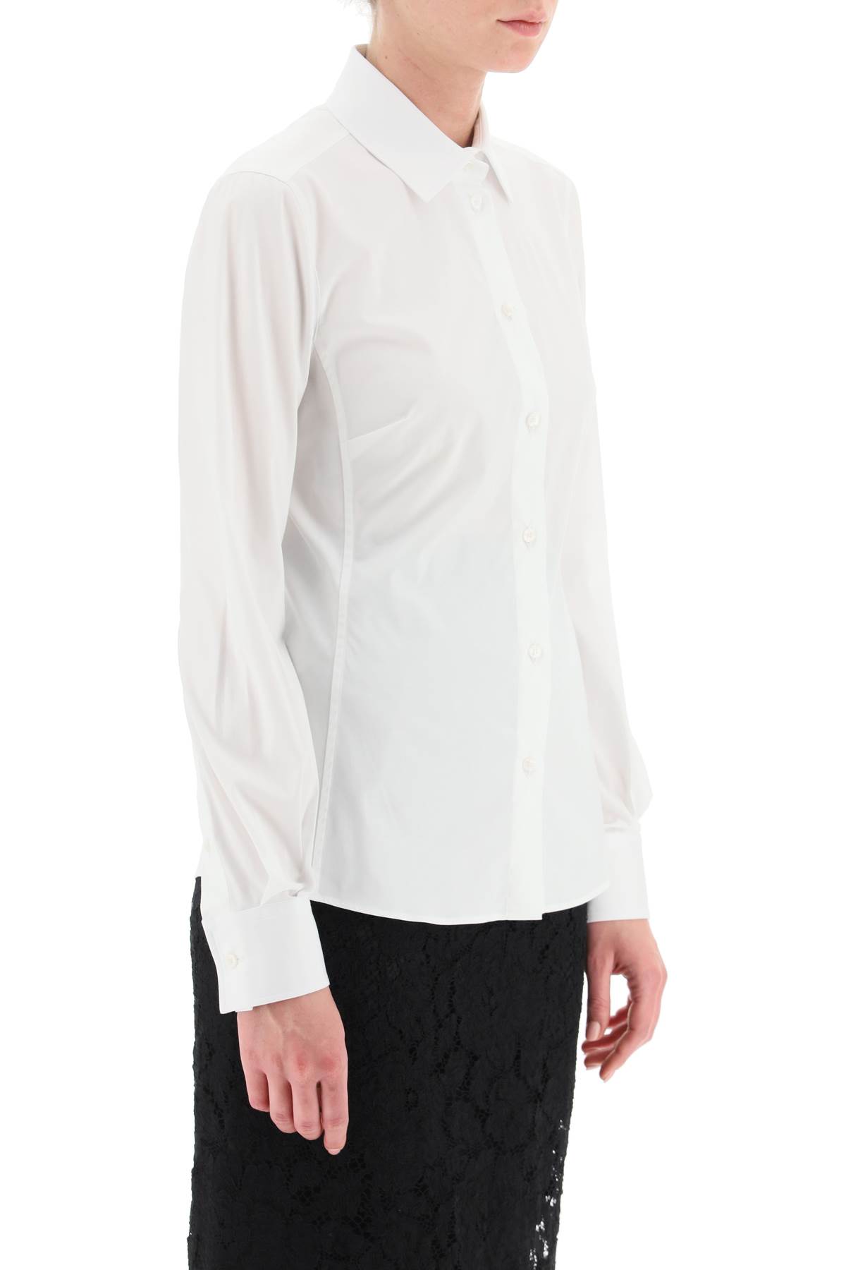 Shop Dolce & Gabbana Slim-fit Stretch Poplin Shirt In Bianco