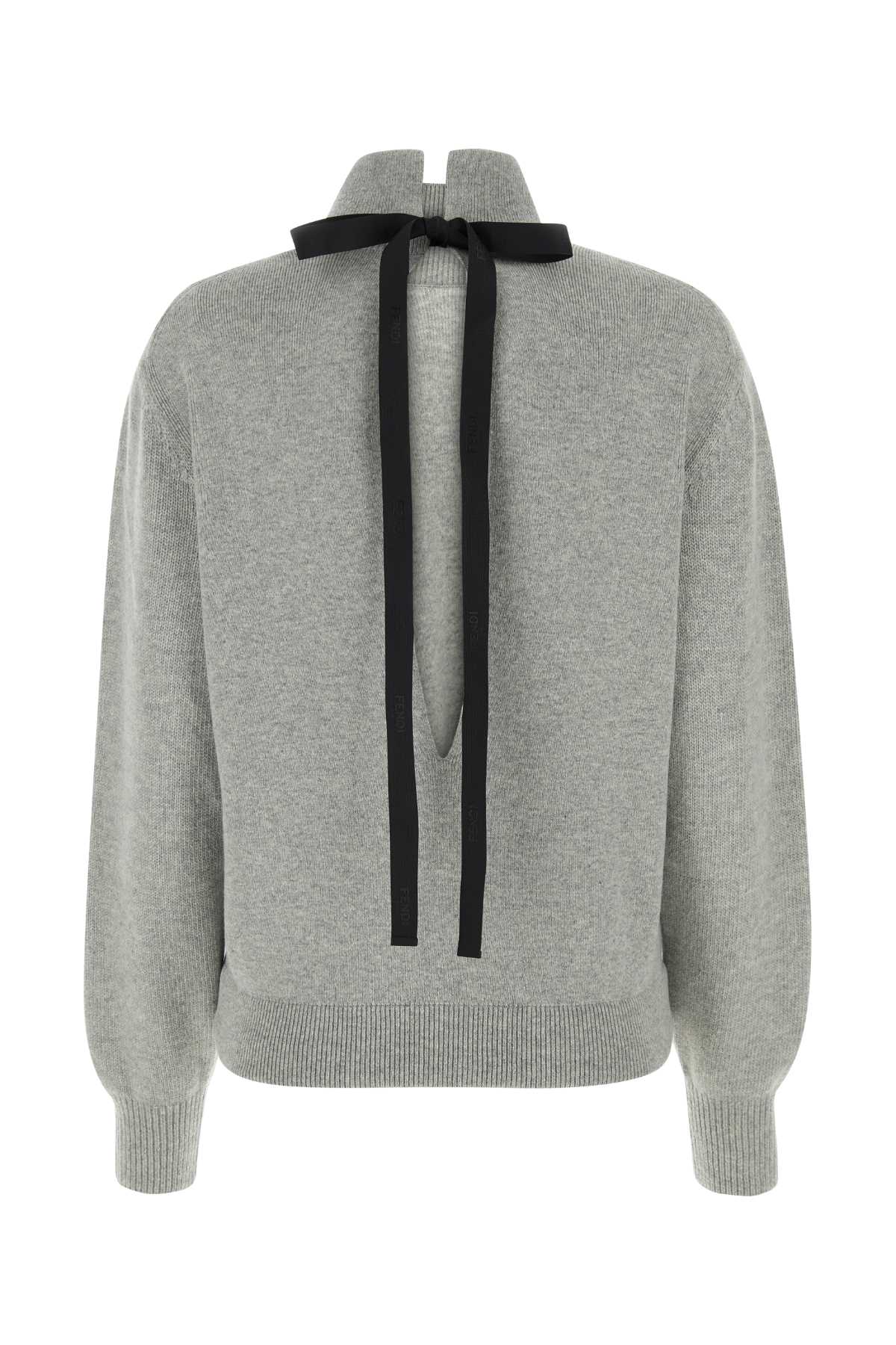 Shop Fendi Grey Wool Blend Sweater In Almgremel