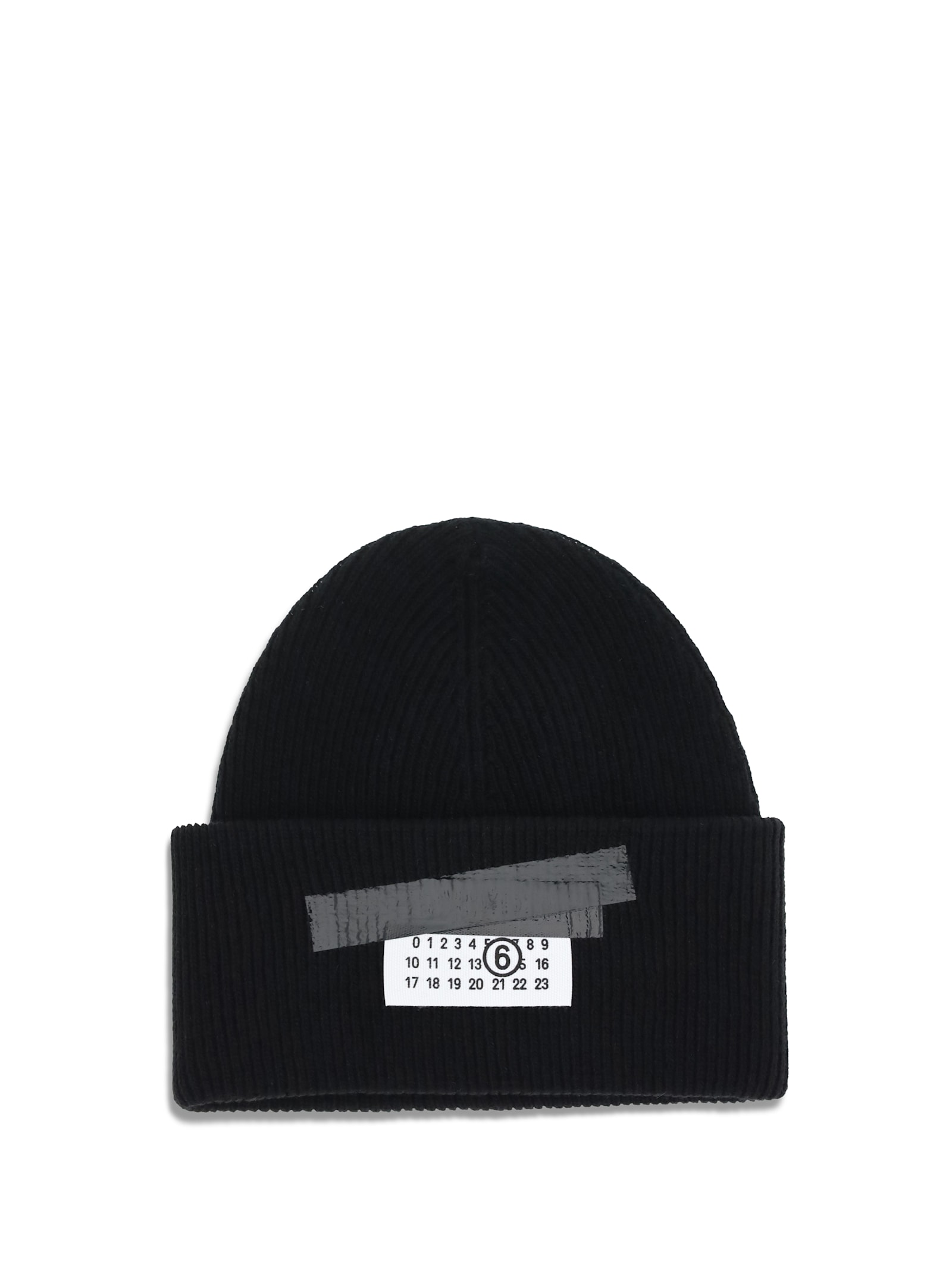Mm6 Maison Margiela Ribbed Tape Cotton Beanie