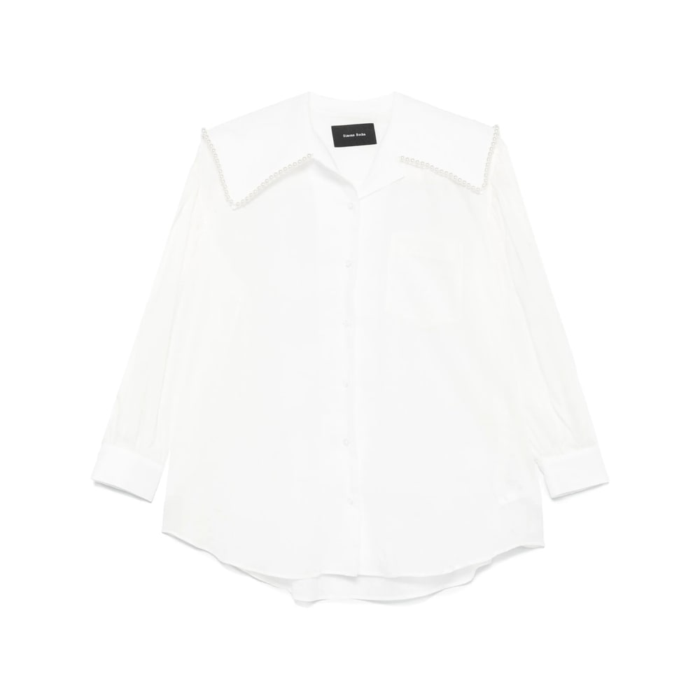 Simone Rocha Sailor-collar Puff-sleeves Shirt In White