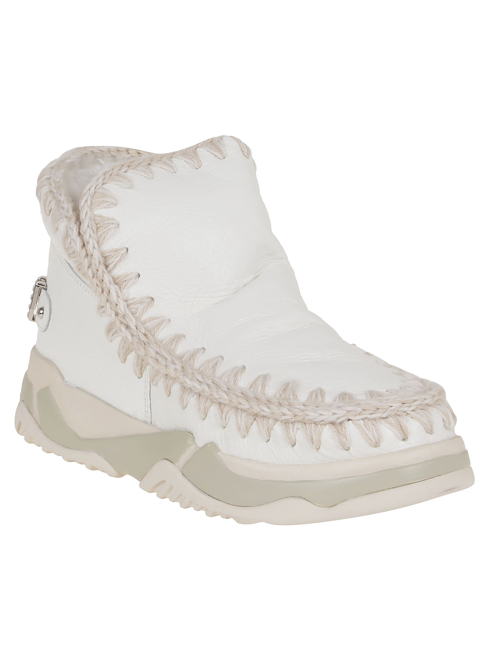 Mou Eskimo Trainer Logo Rhinestone In Wxwhi Waxi White