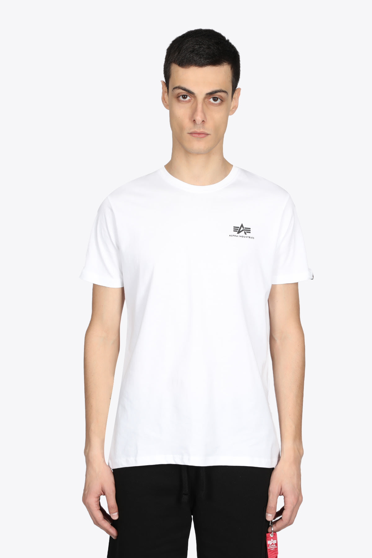 Alpha Industries Basic T Small Logo White cotton t-shirt with small chest logo