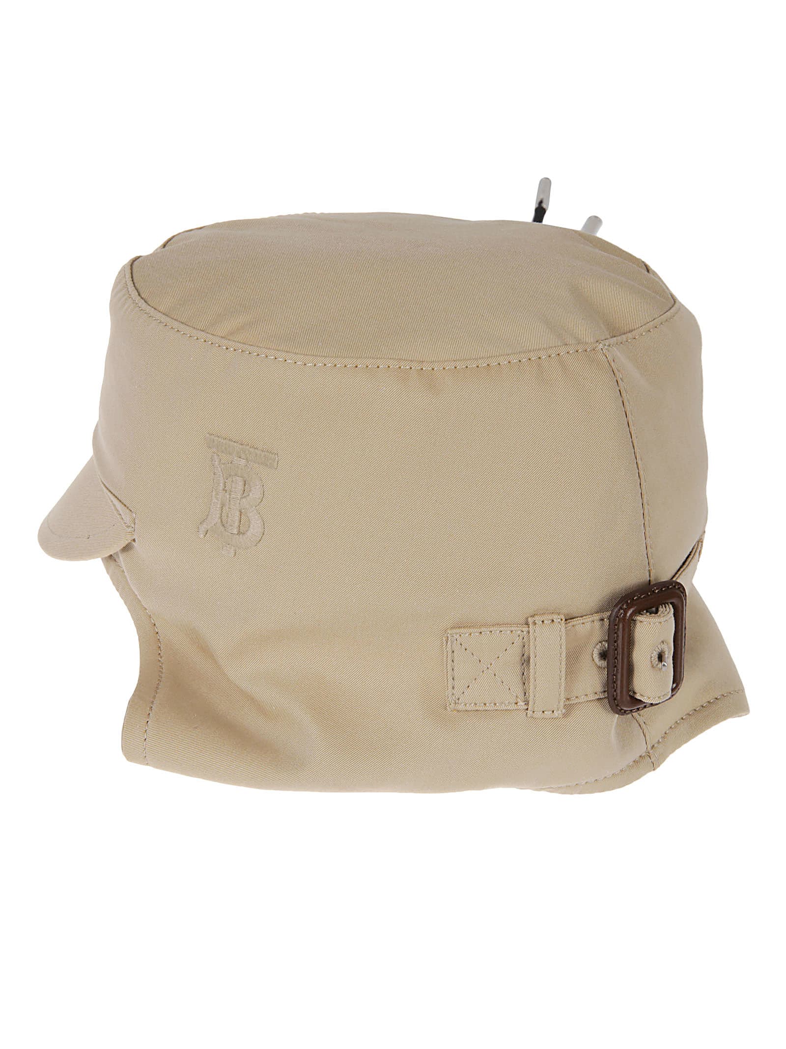 Shop Burberry Cotton Gabardine Winter Cap In Honey