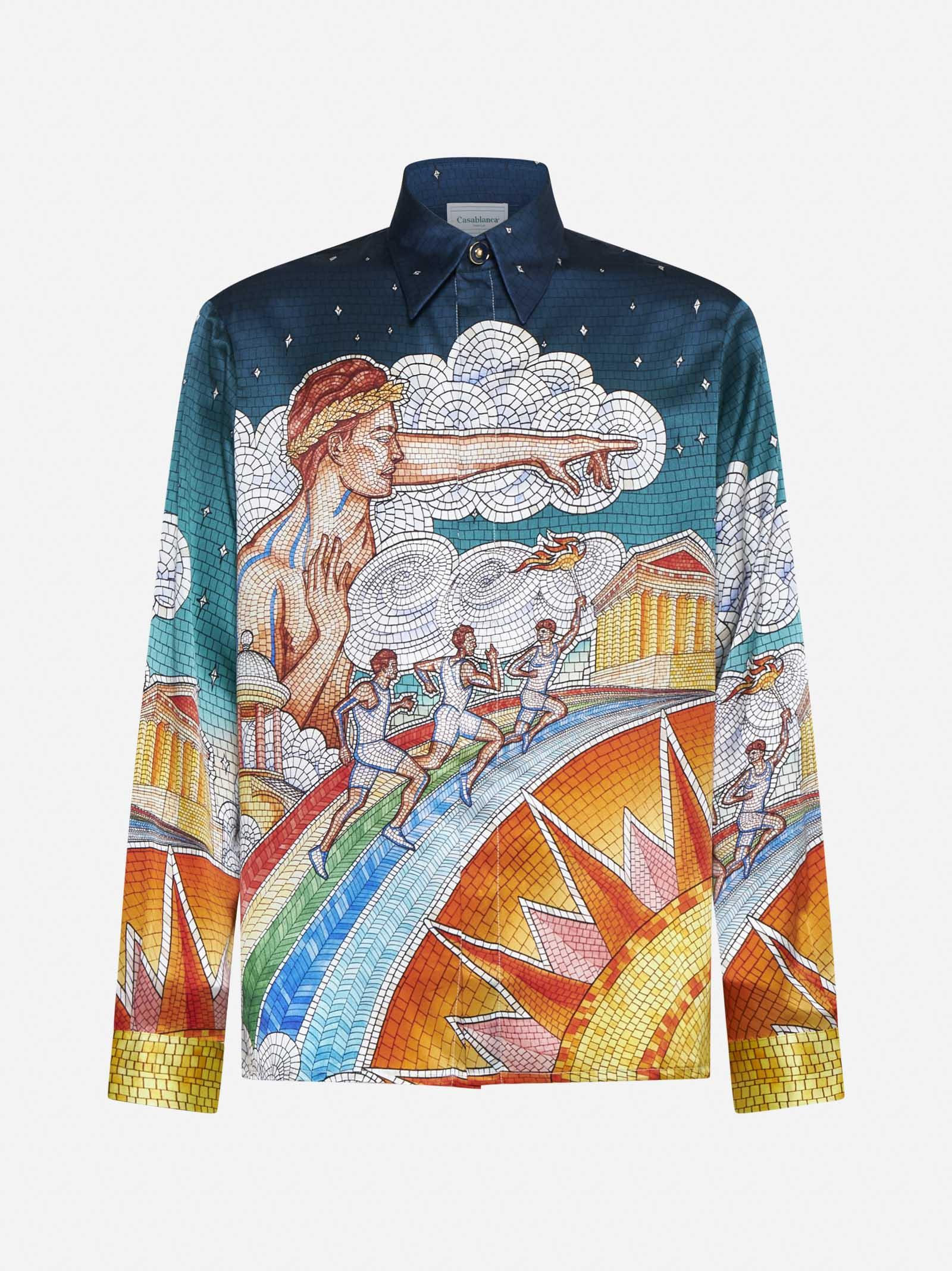 Shop Casablanca Les Jeux De L Univers Shirt In Multicolor