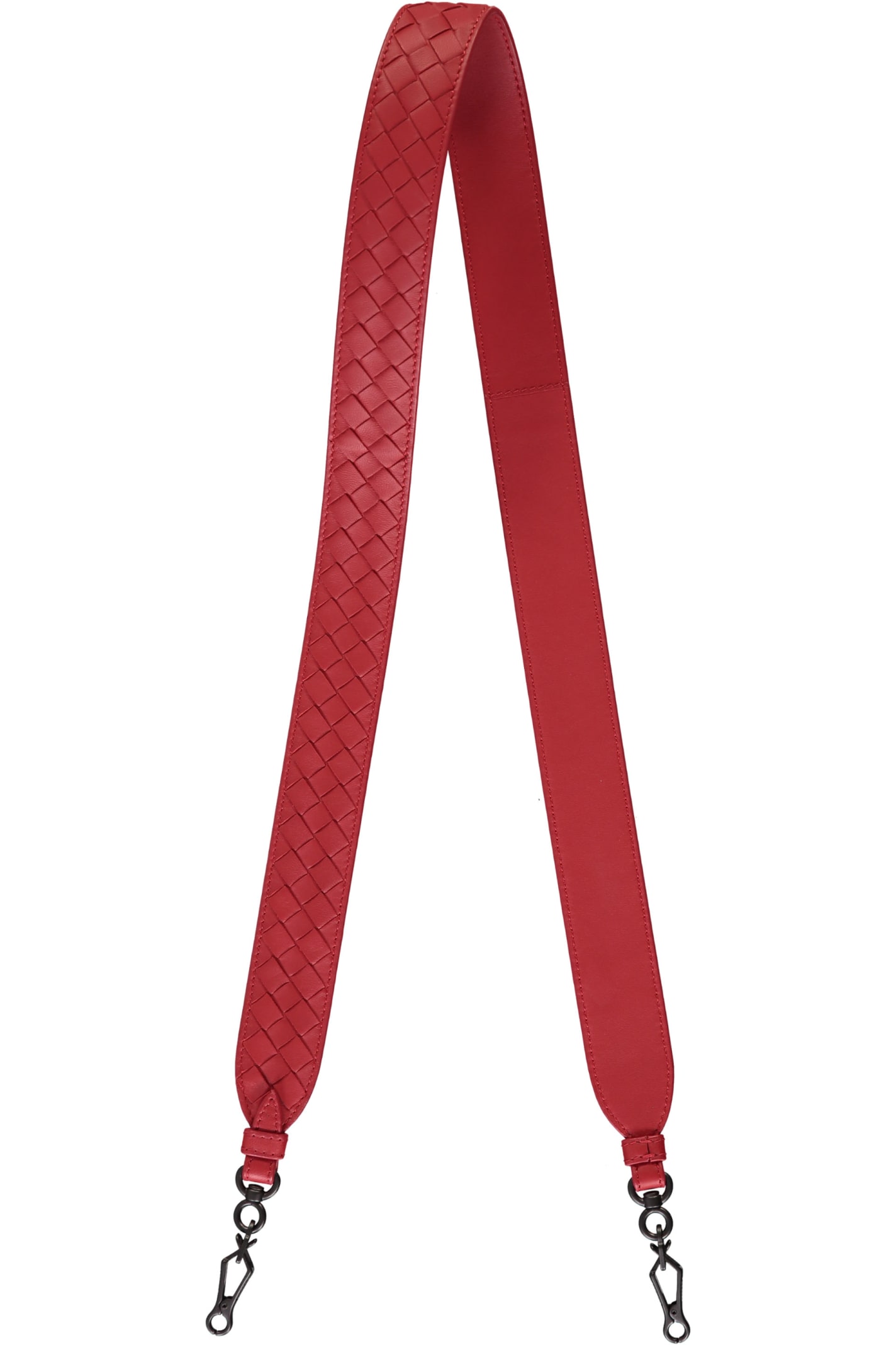 Bottega Veneta Leather Shoulder Strap In Red