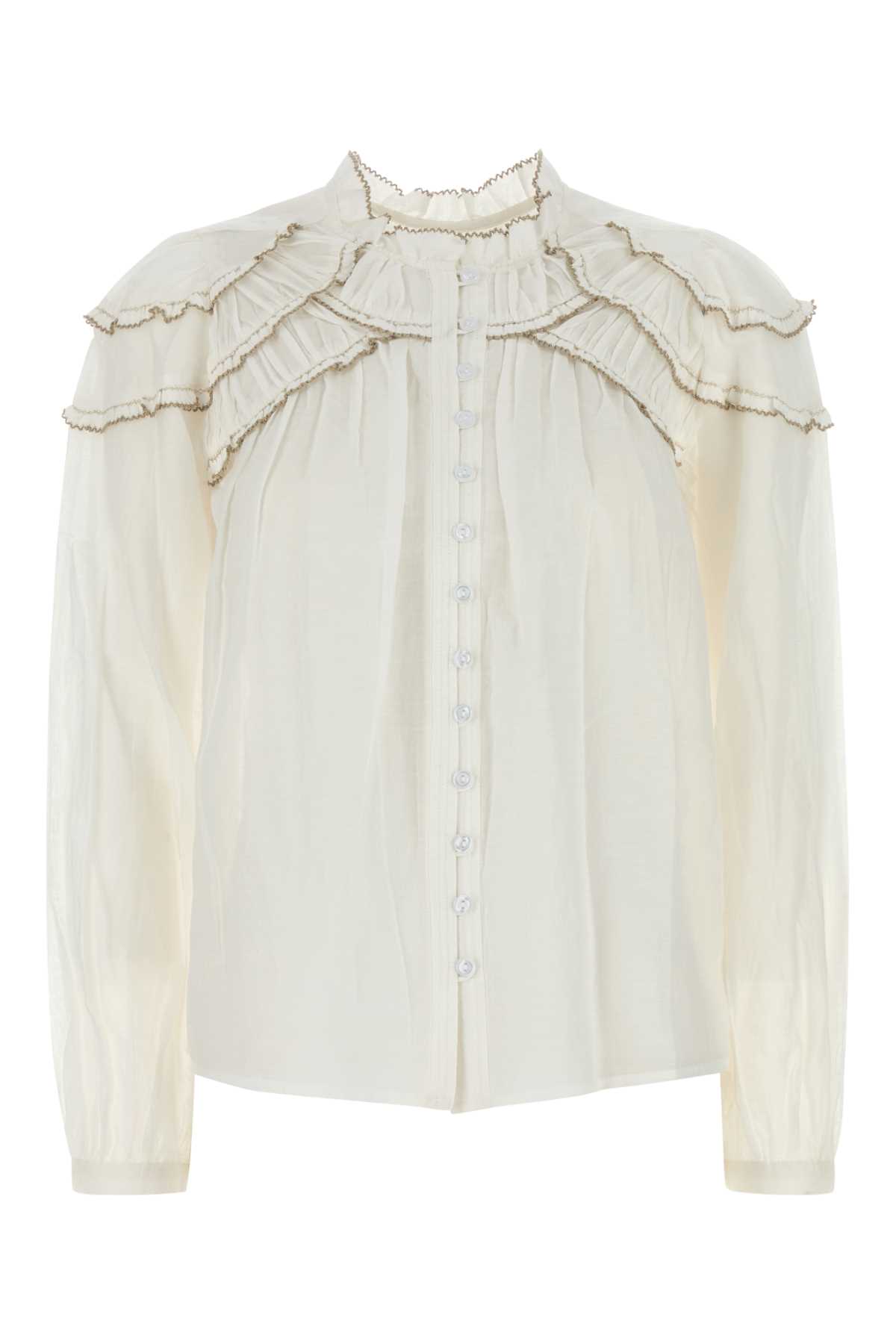 Isabel Marant Étoile White Cotton Blend Christa Shirt In Neutral