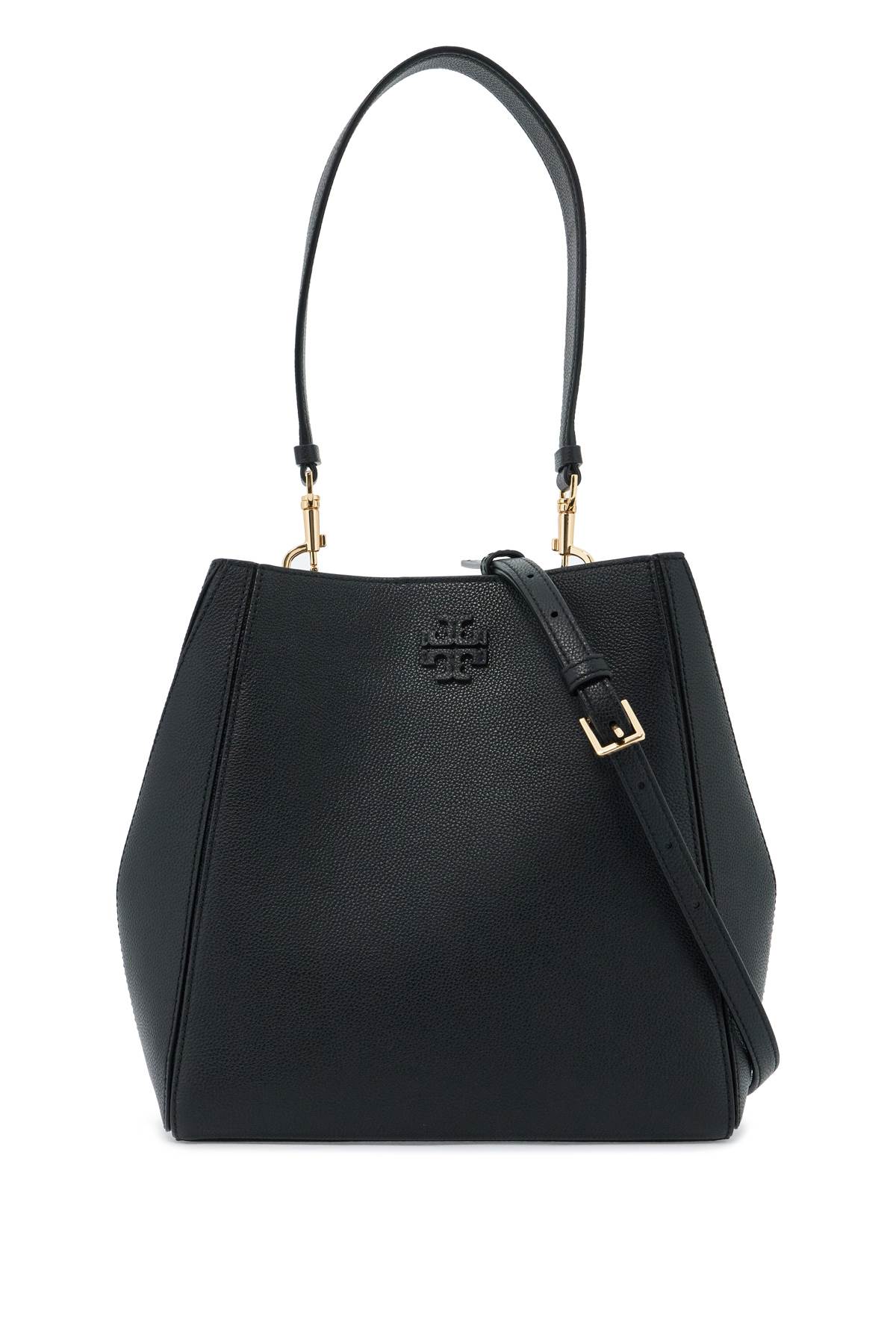 Shop Tory Burch Mcgraw Bucket Bag In Black (black)