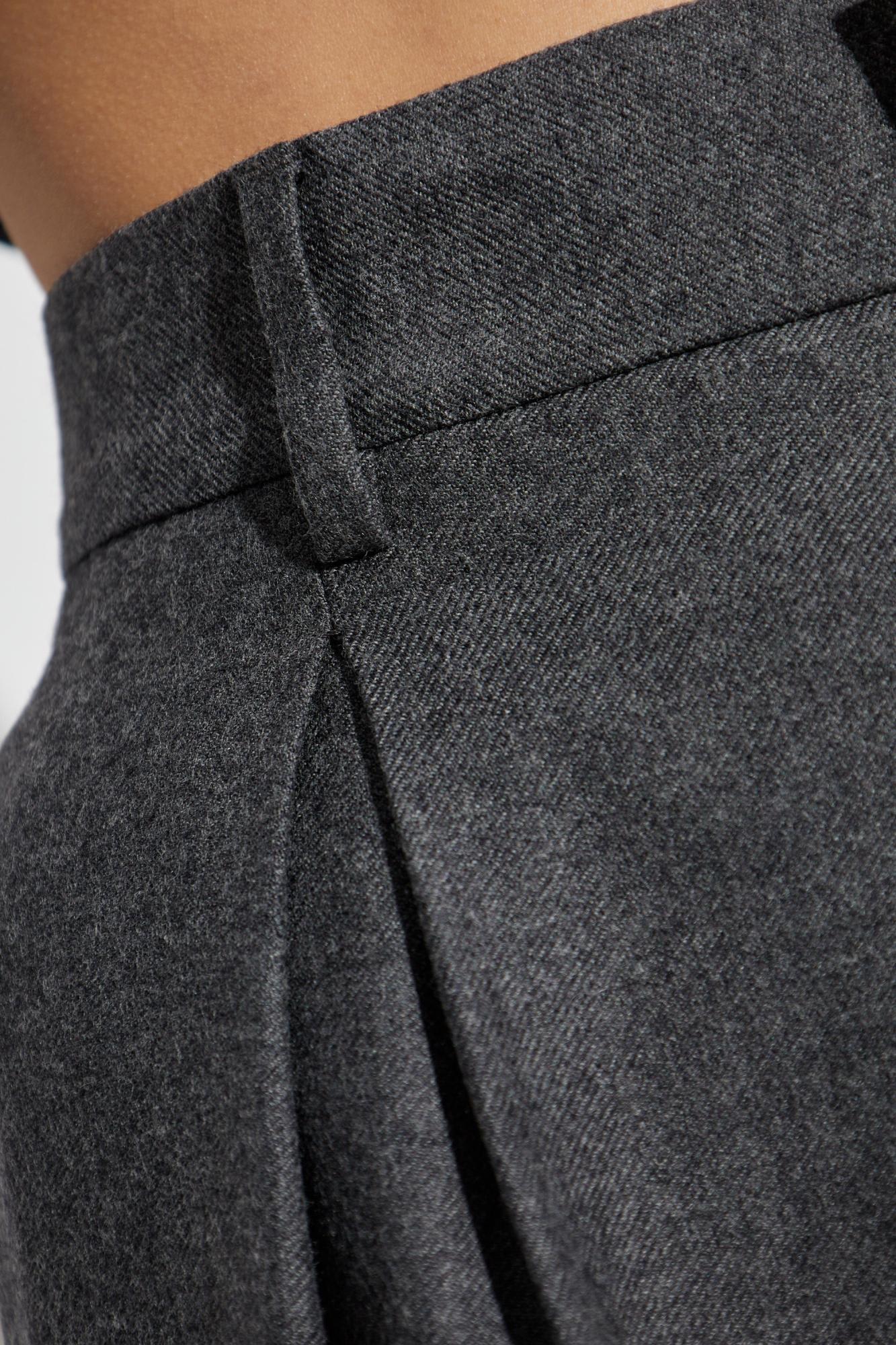 Mm6 Maison Margiela Mm6 By Maison Margiela Wide-leg Tailored Pants In Soft Virgin Wool In Gray