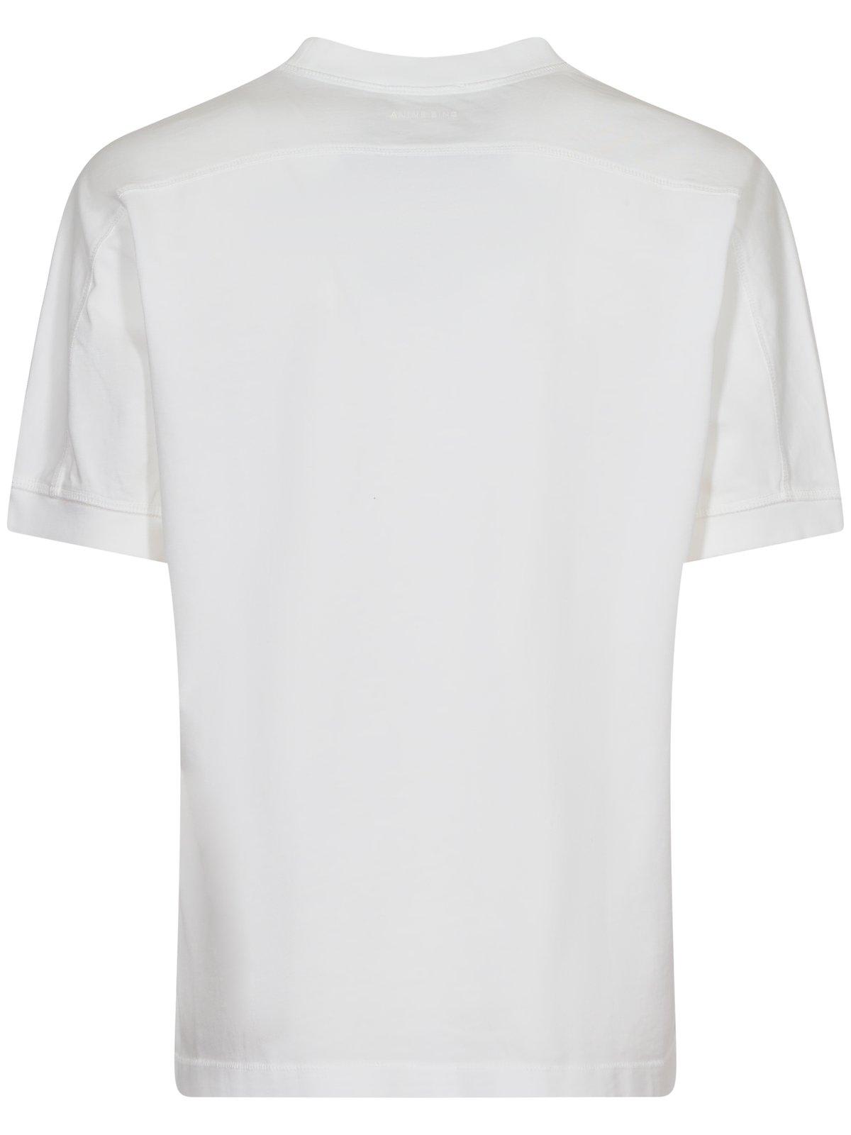 Shop Anine Bing Jaylin Logo Printed T-shirt In Ivory