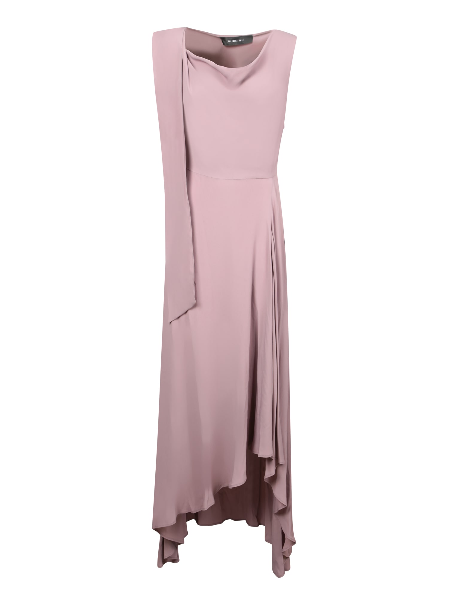 Shop Federica Tosi Long Scarf Cdc Dress In Pink