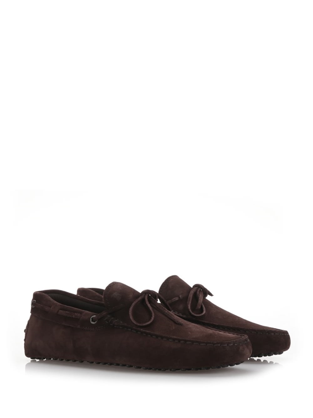 Shop Tod's Tie Loafers In Marrone Scuro