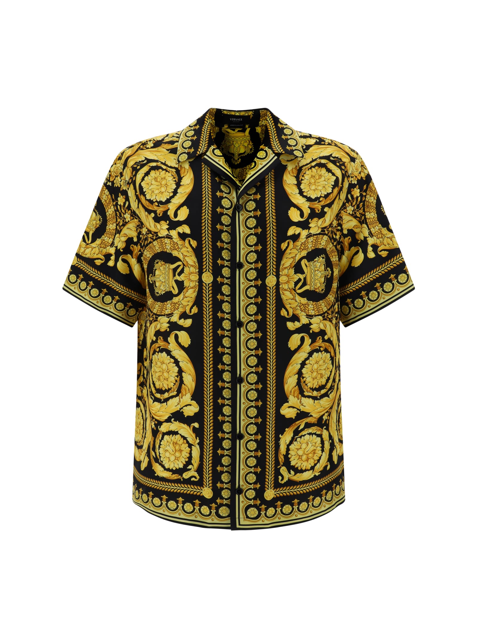 Shop Versace Shirt In Black+gold