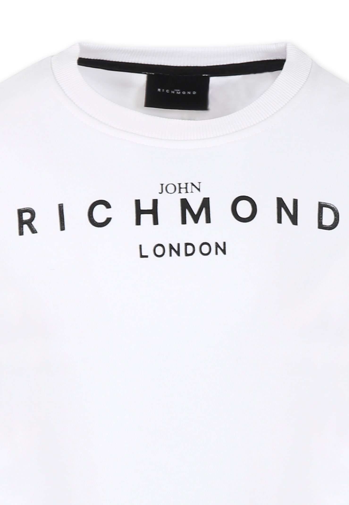 Richmond White Sweatshirt For Kids With Logo In White