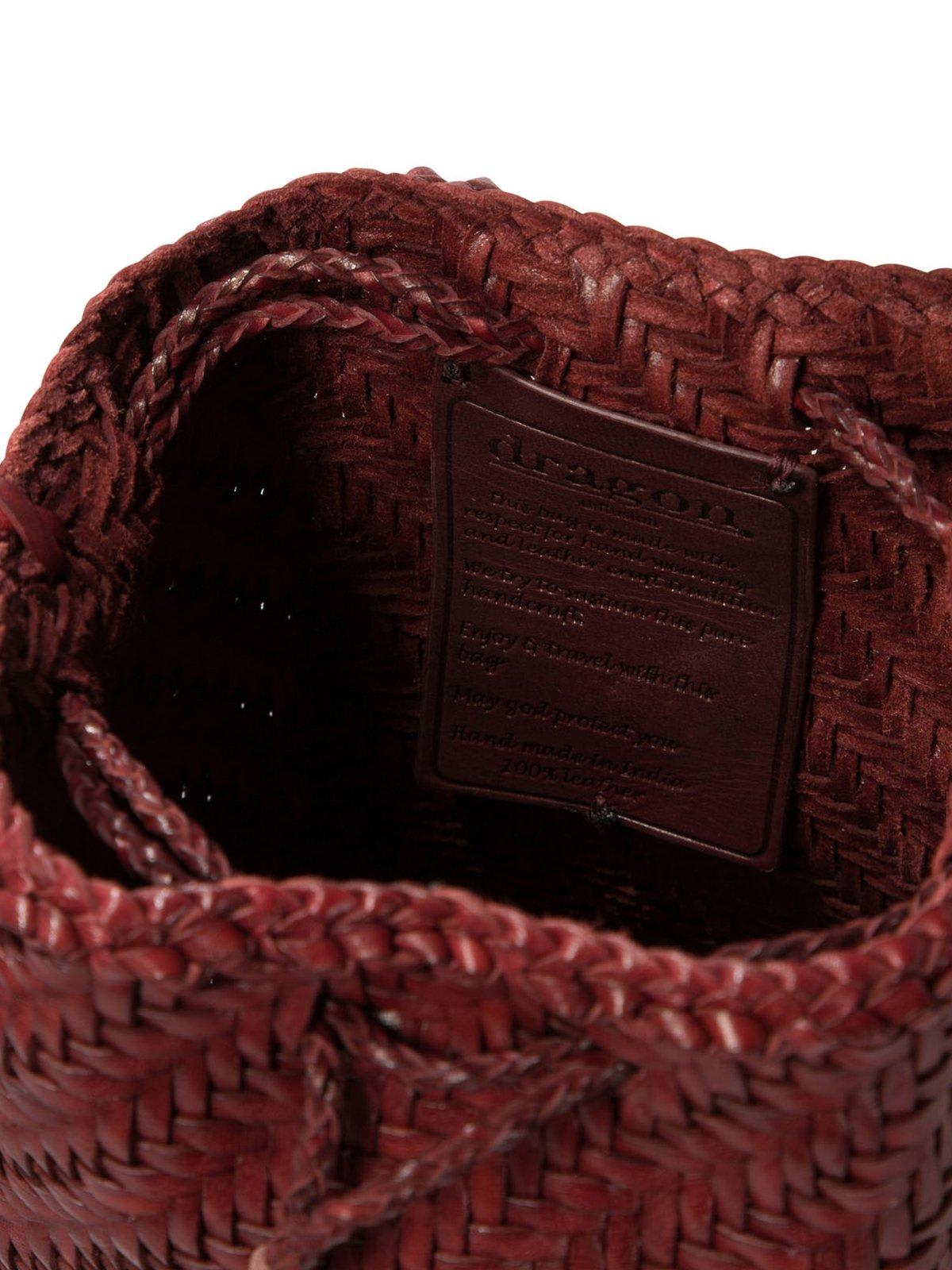 Shop Dragon Diffusion Pompom Double Jump Bucket Bag In Red