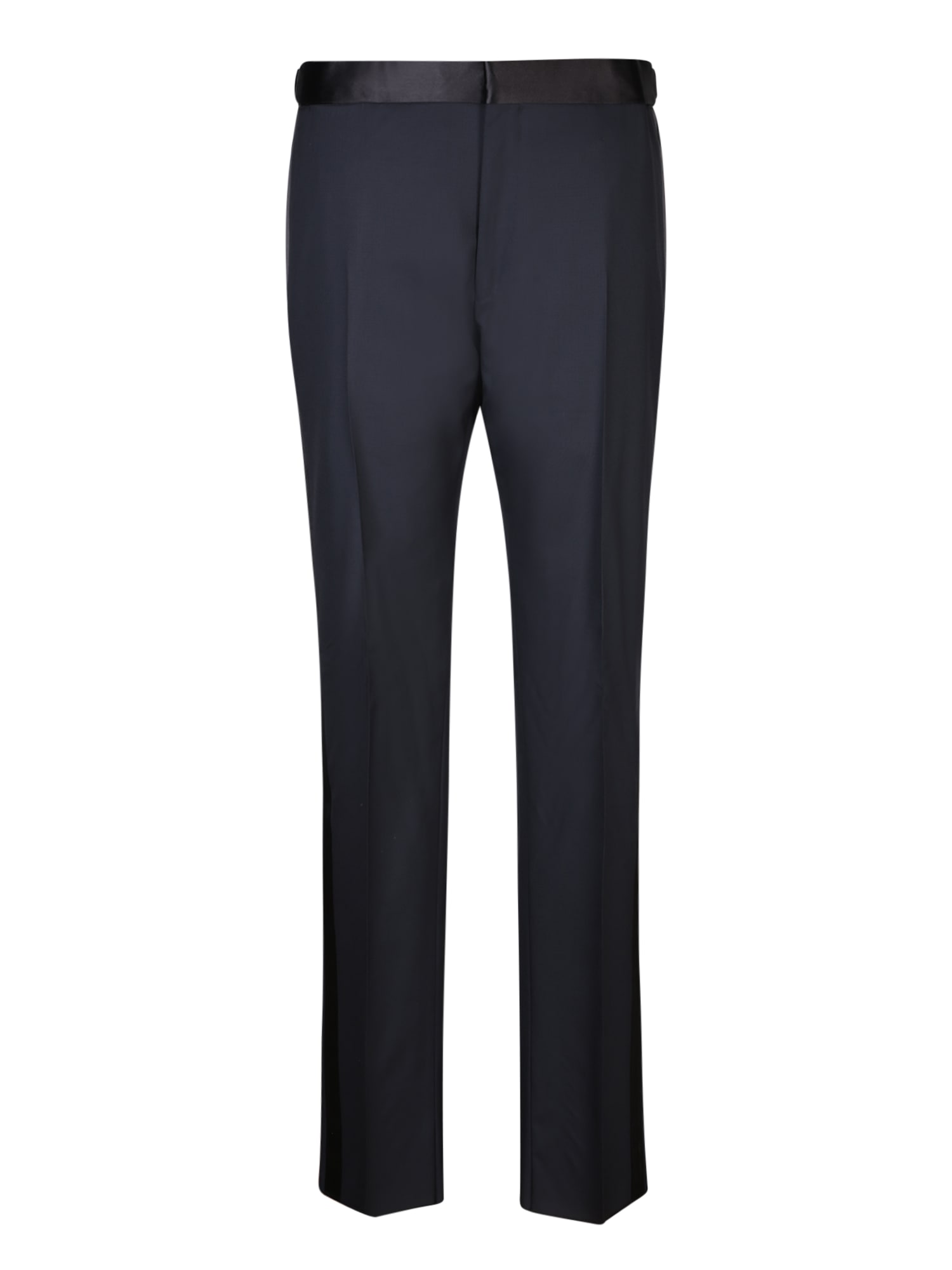 Shop Tom Ford Atticus Black Smoking Trousers In Blue