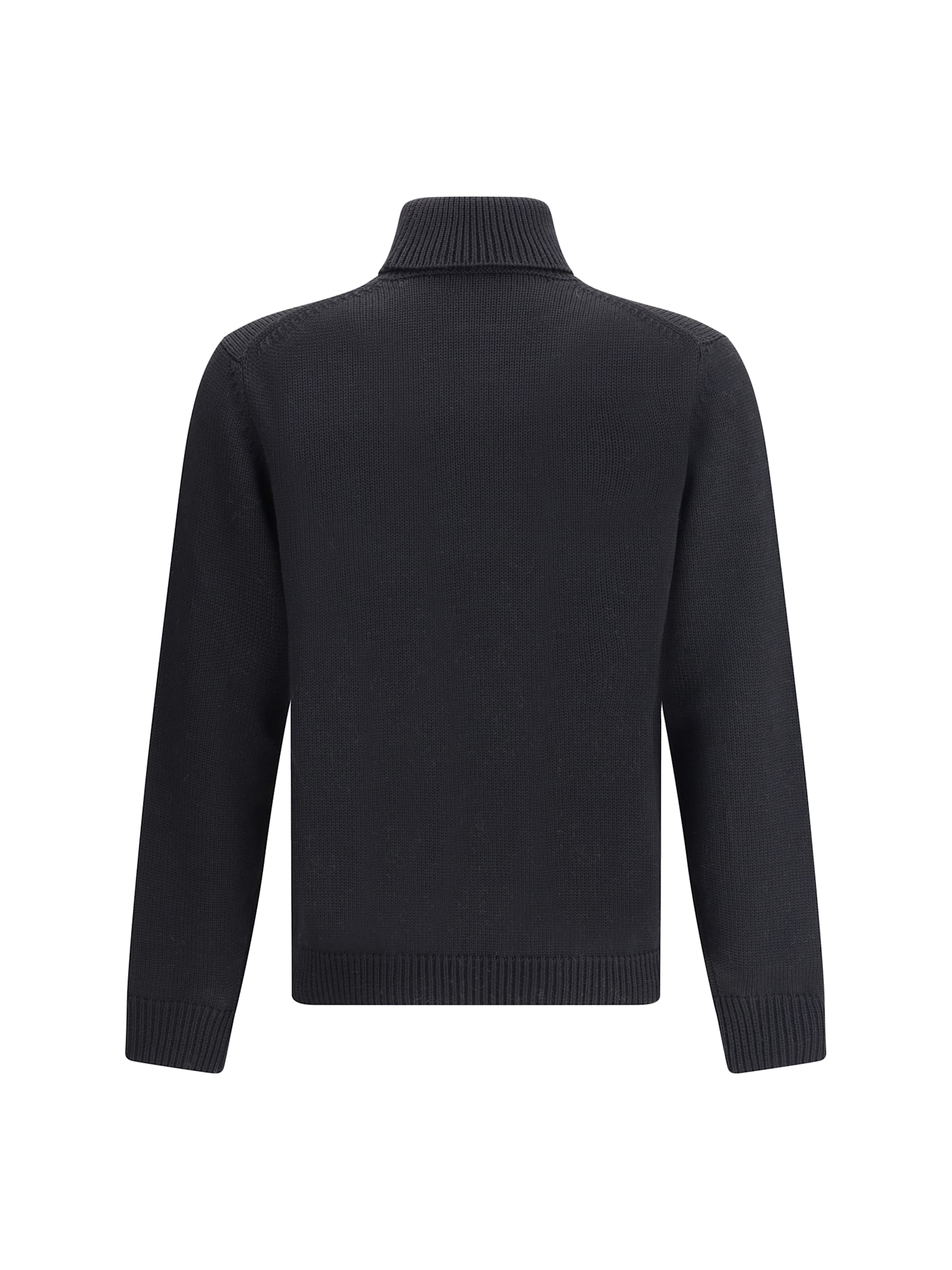 Roberto Collina Anthracite Grey Wool Turtleneck Sweater