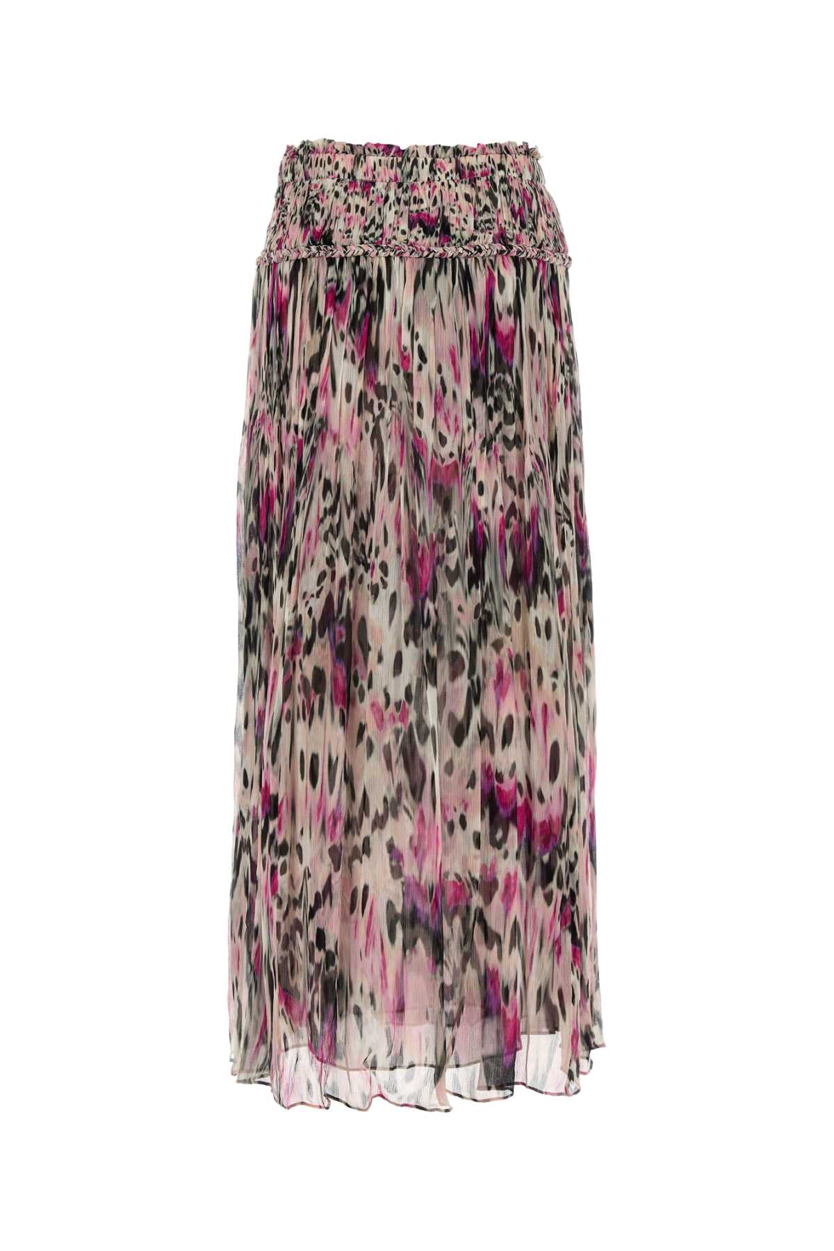 Isabel Marant Gonna Rolande In Seta Stampata Donna In Pink