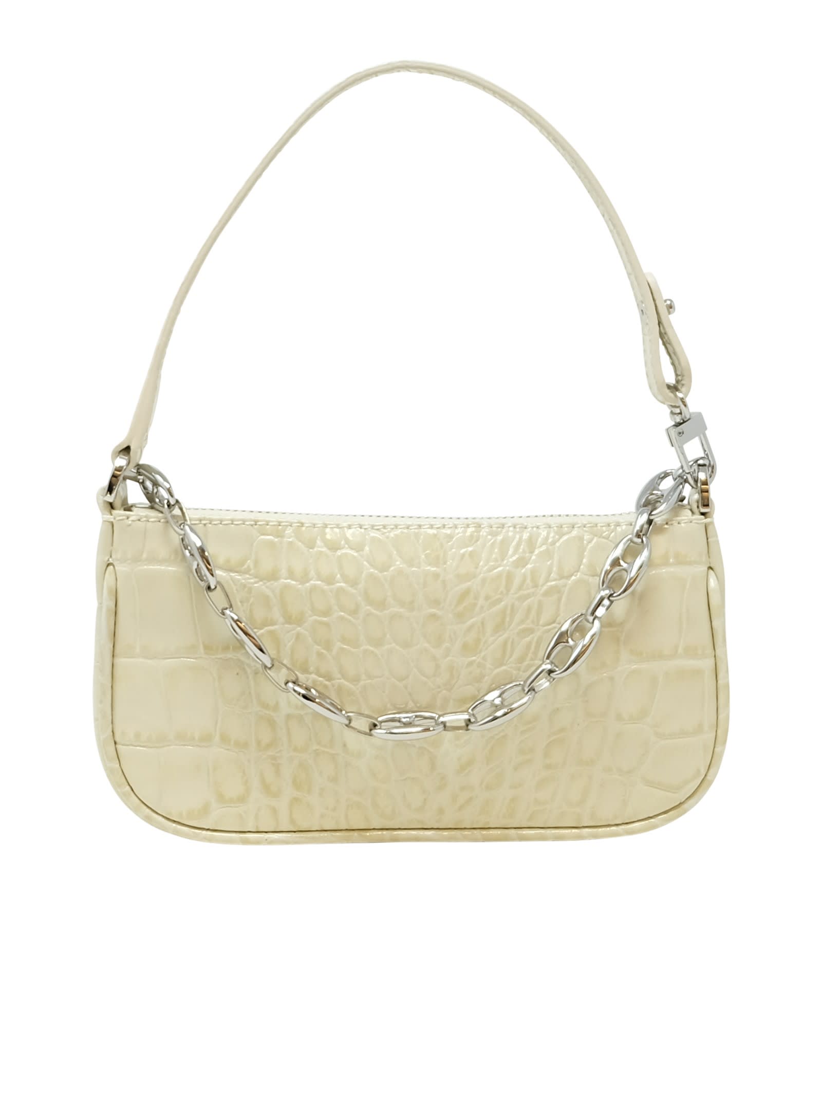 BY FAR, Bags, By Far Mini Rachel Cream Embossed Leather