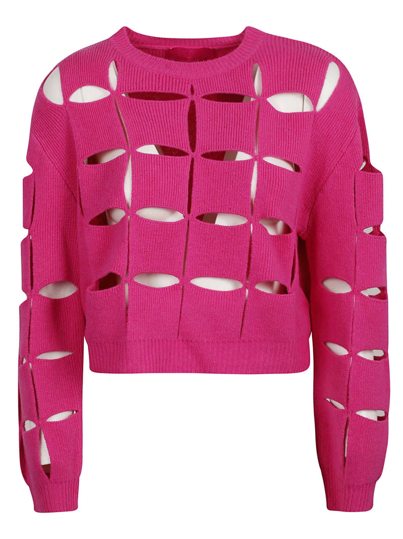 VALENTINO CUT-OUT DETAIL CROPPED SWEATER