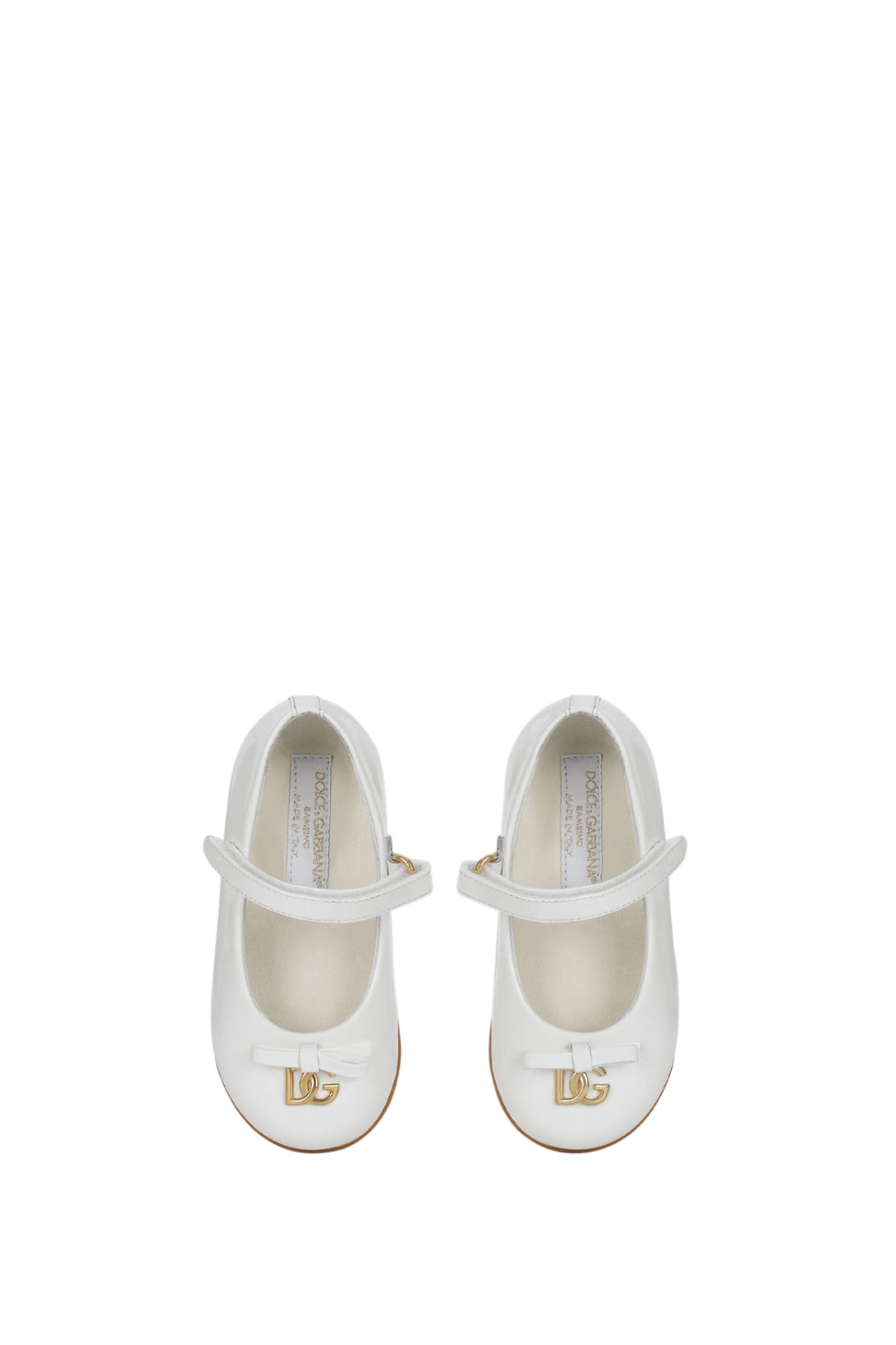 Shop Dolce & Gabbana Patent Leather Ballerina In White