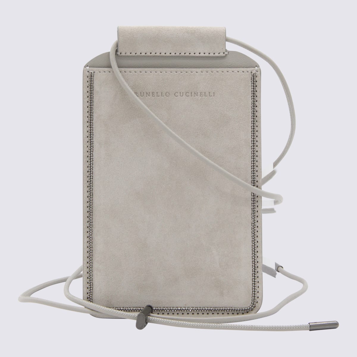 BRUNELLO CUCINELLI GREY LEATHER CASE