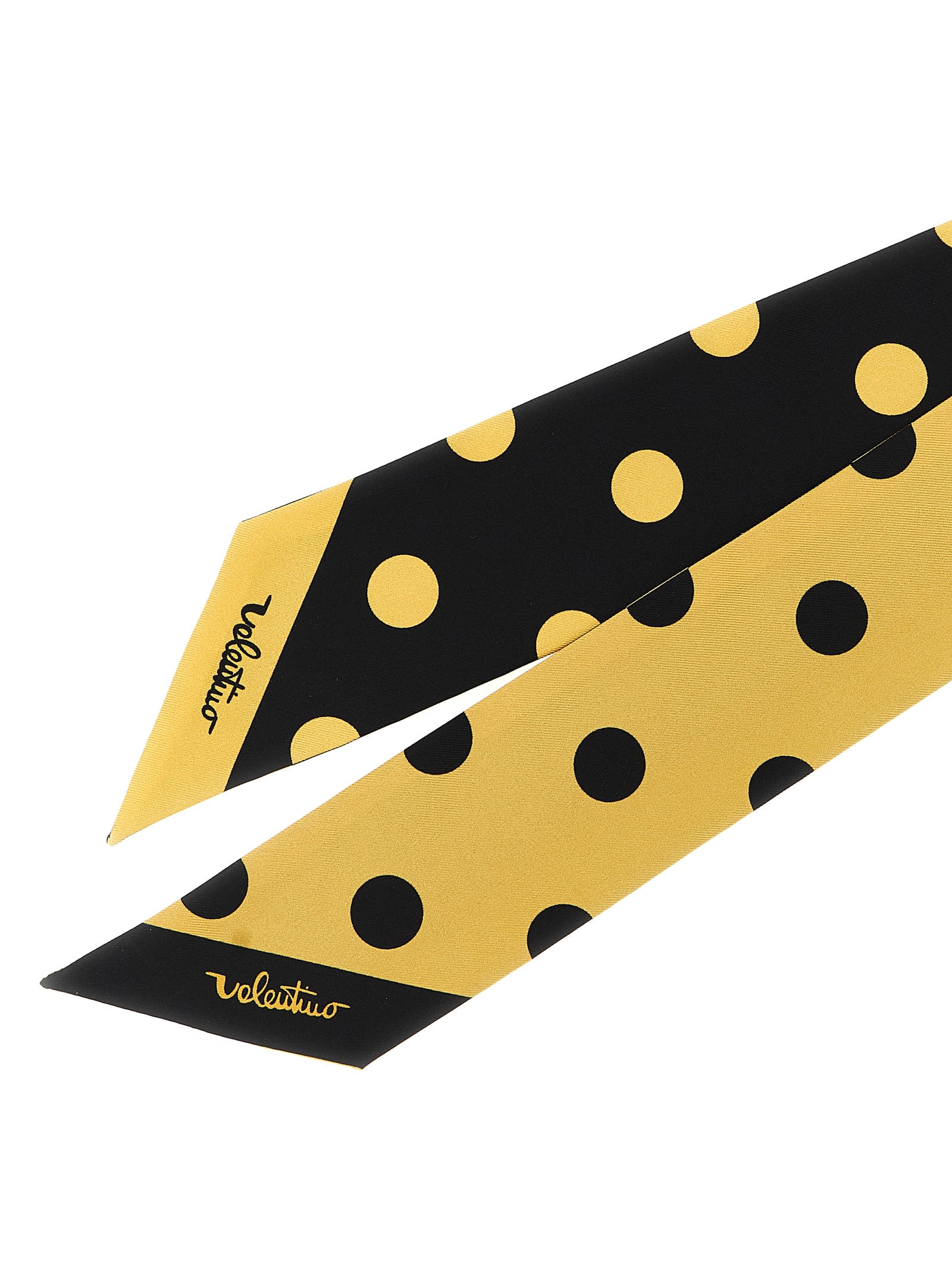 Valentino Yellow Bandeau Polka Dot Print Bandana Scarf In Yellow