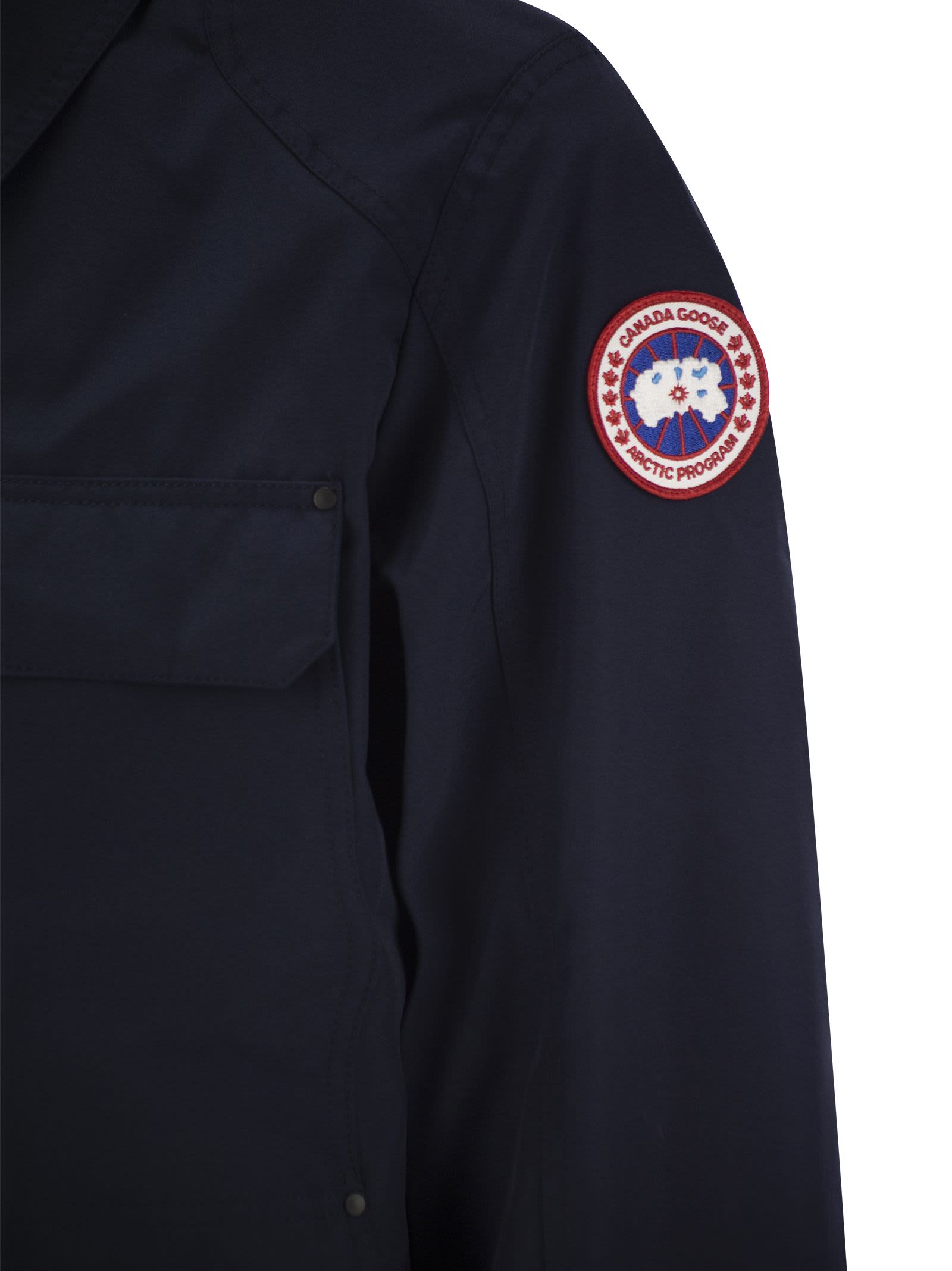 Shop Canada Goose Burnaby - Jacket With Classic Logo In Navy