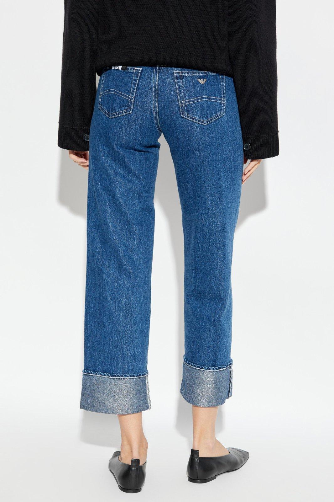 Shop Emporio Armani Straight Leg Jeans In Blue