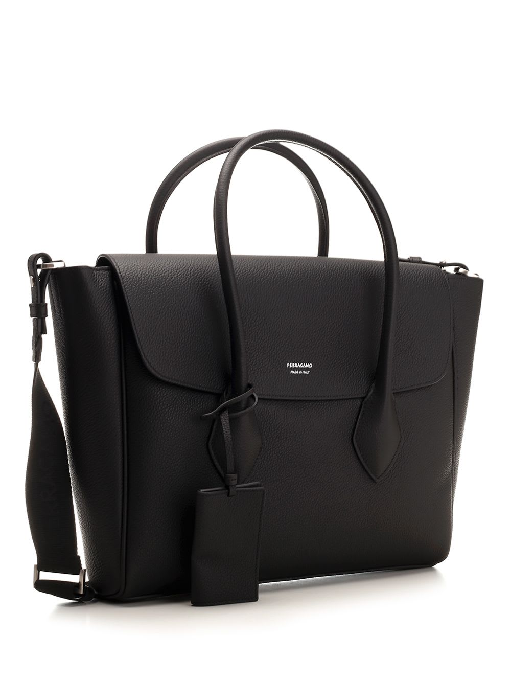 Shop Ferragamo East-west Business Bag In Black