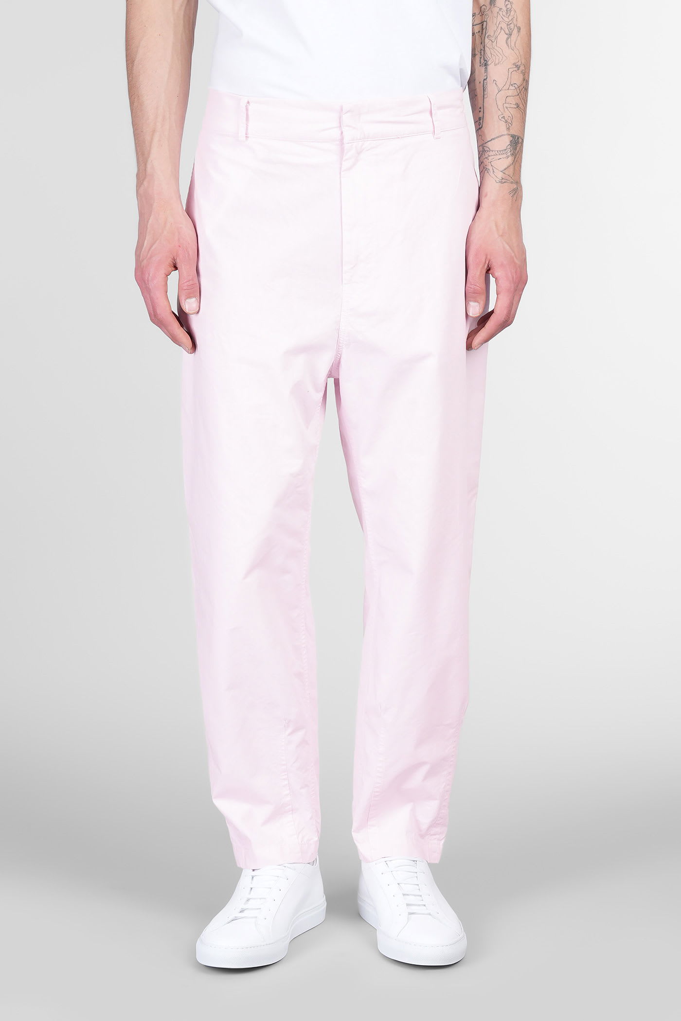 Pants In Rose-pink Cotton