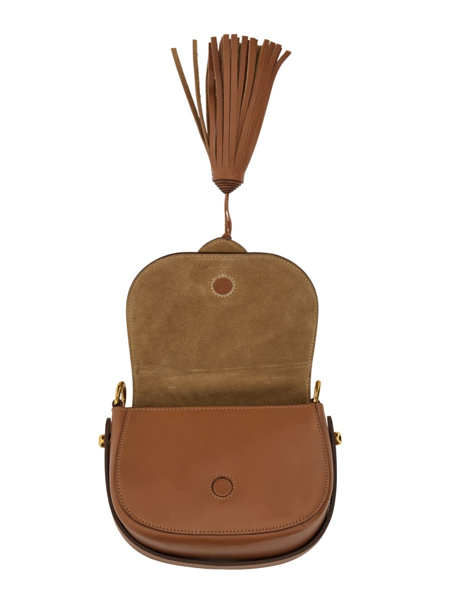 Shop Il Bisonte Loop Bag With Logo Engraving In Brown