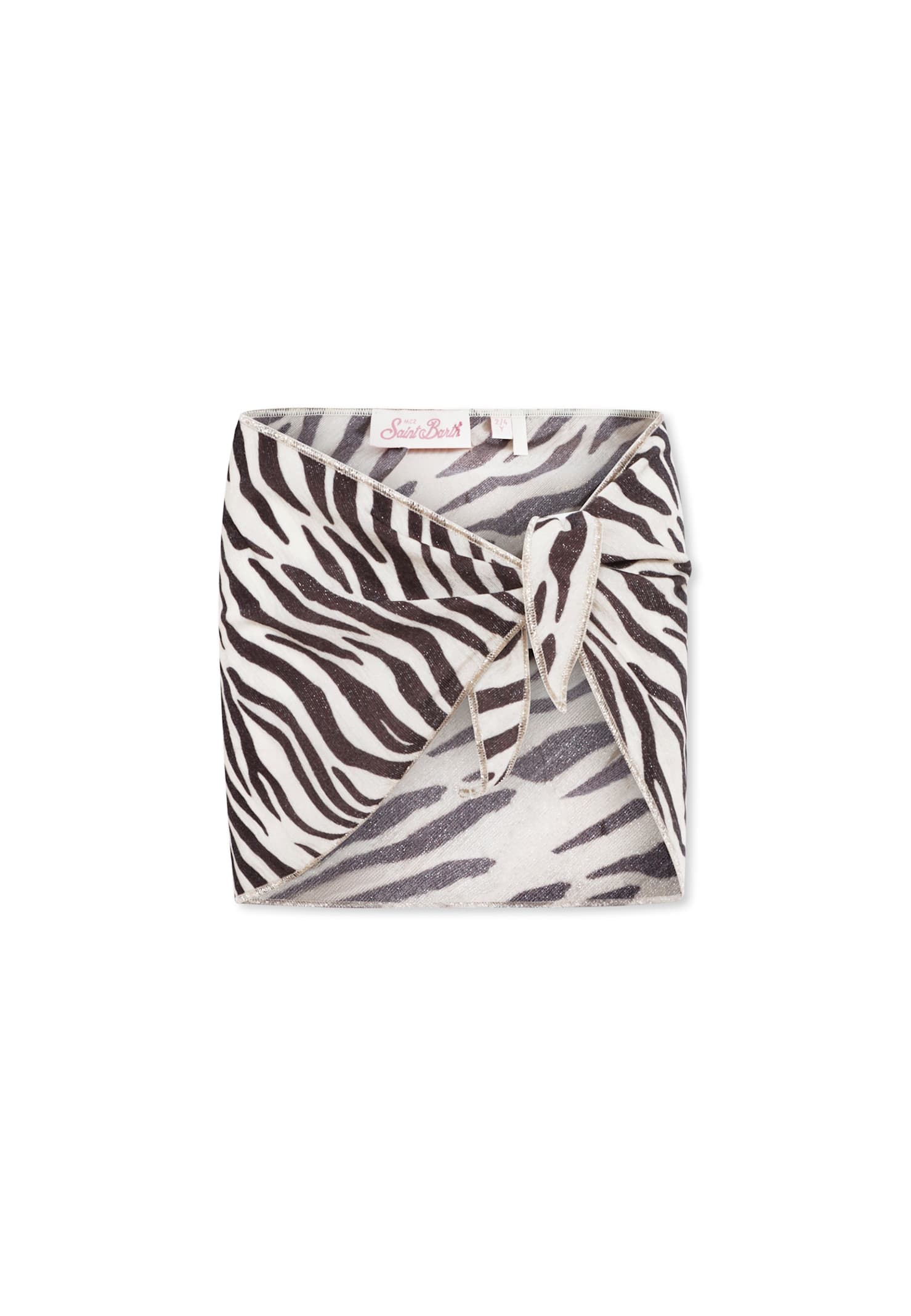 Mc2 Saint Barth Beige Cover-up For Girl With Print In Multi