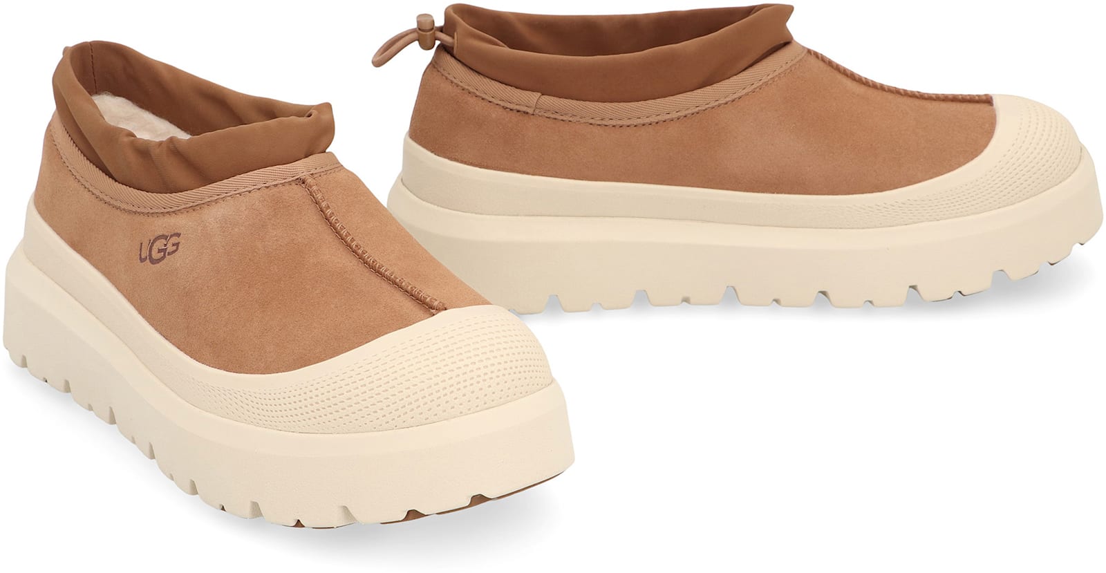 Ugg Tasman Weather Hybrid Chestnut Whitecap Slipper In Brown
