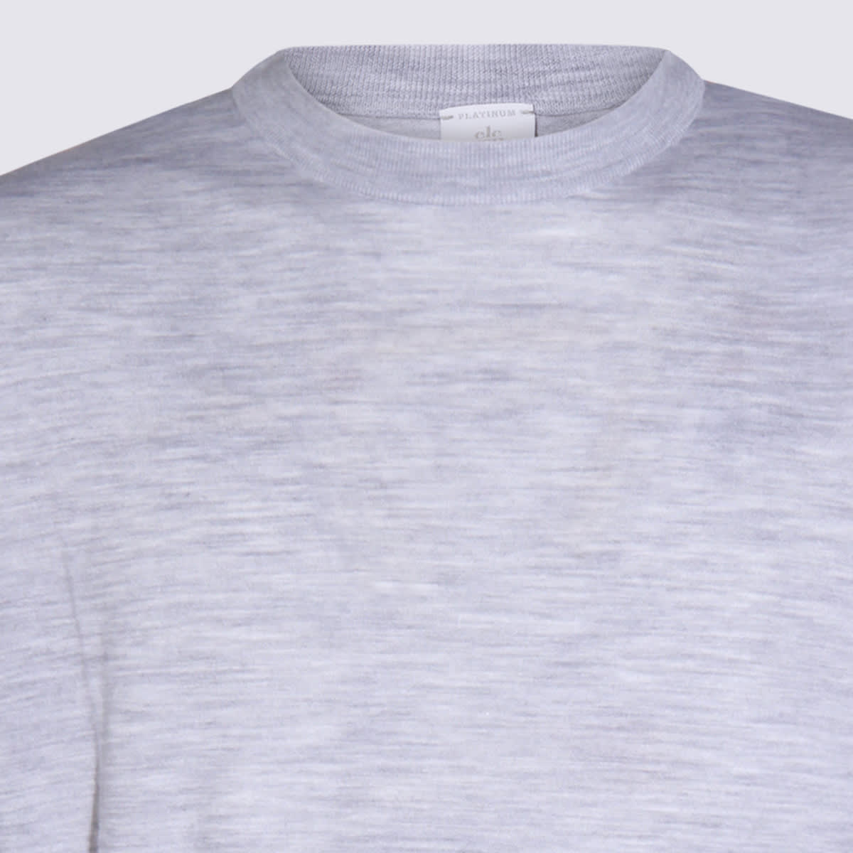 Eleventy Ribbed Crewneck Sweater Soft Texture In Gray