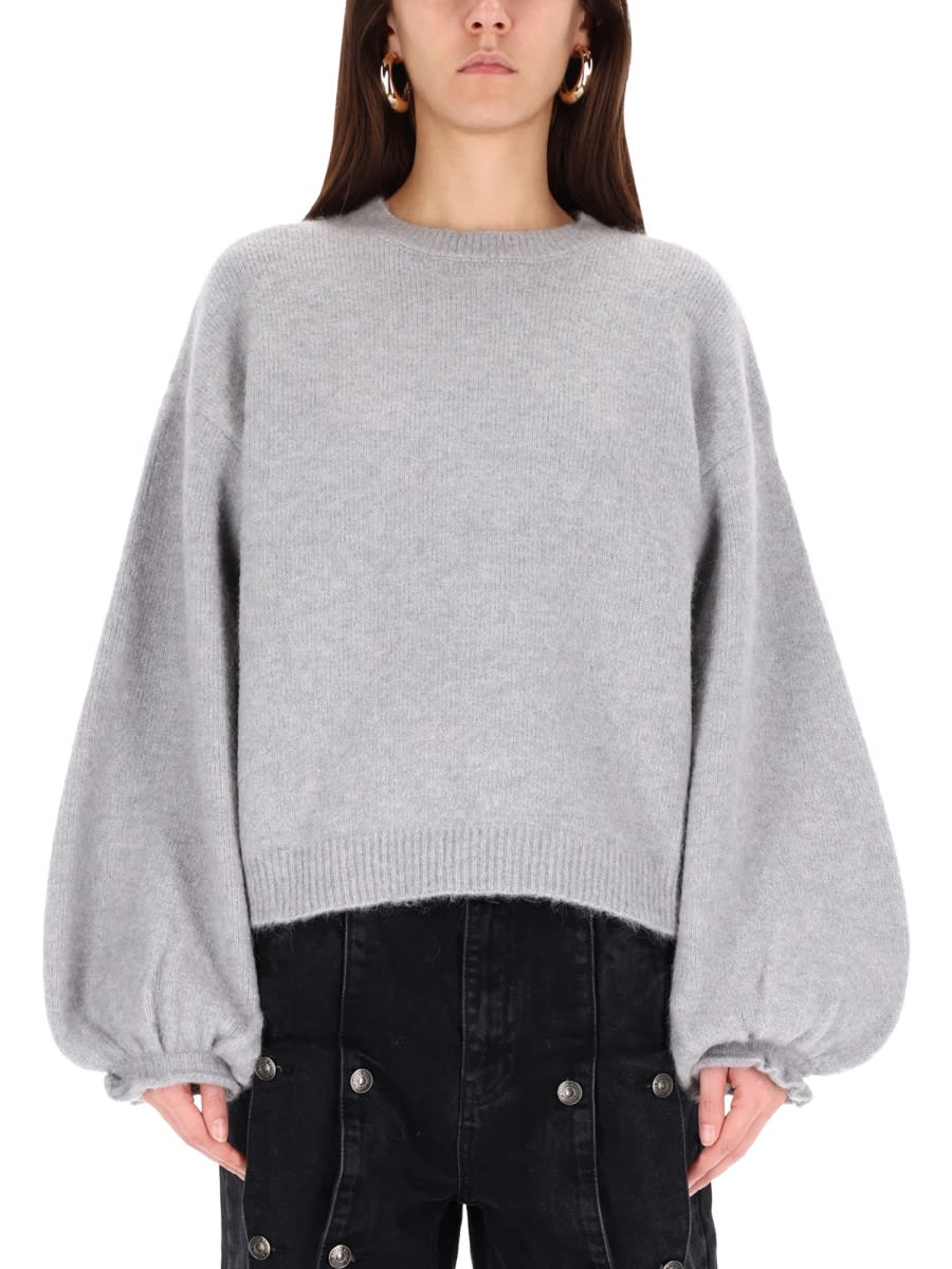 Rotate Birger Christensen Sweater With Wide Sleeves In Gray