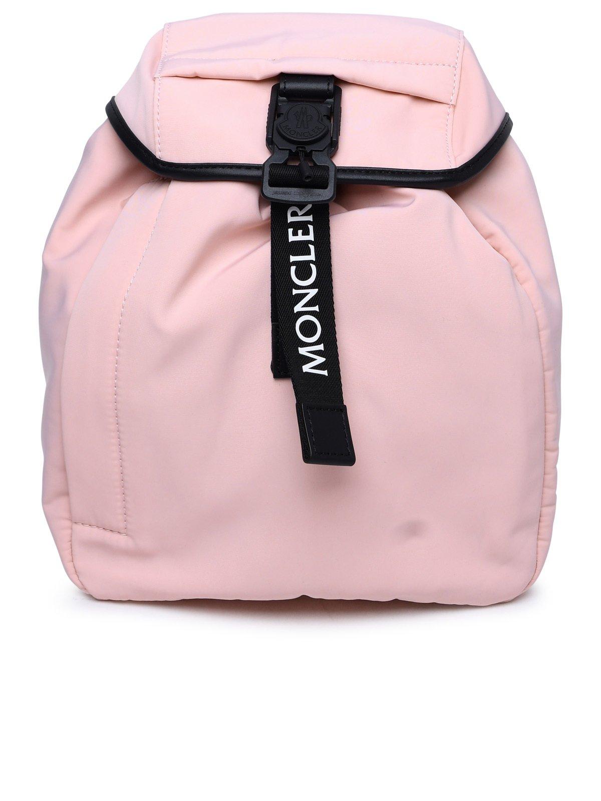 Shop Moncler Logo Printed Backpack In Light Pink